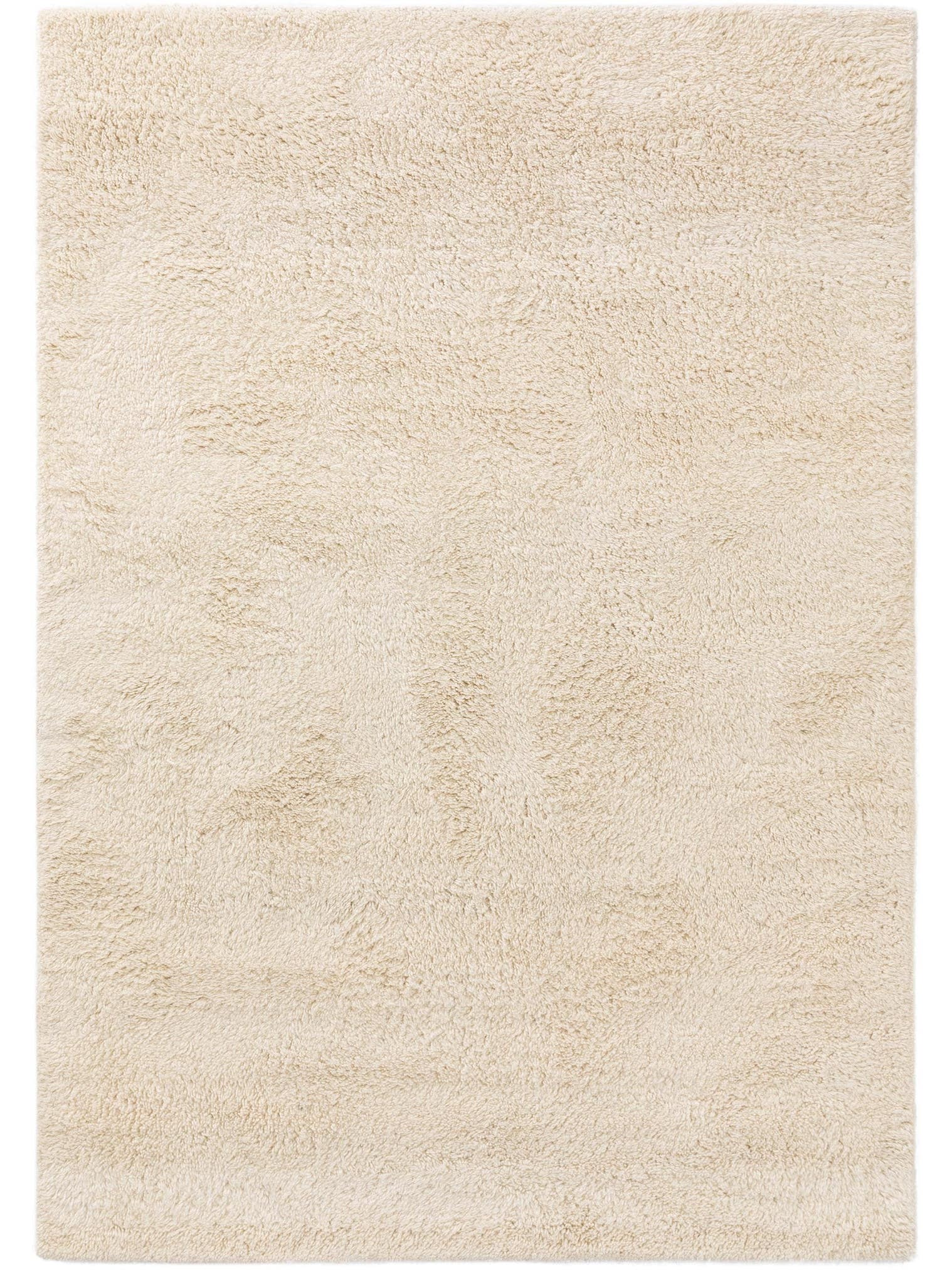Tapijt van 100% Wol in Beige met een 31 - 40 mm hoge pool van benuta Pure