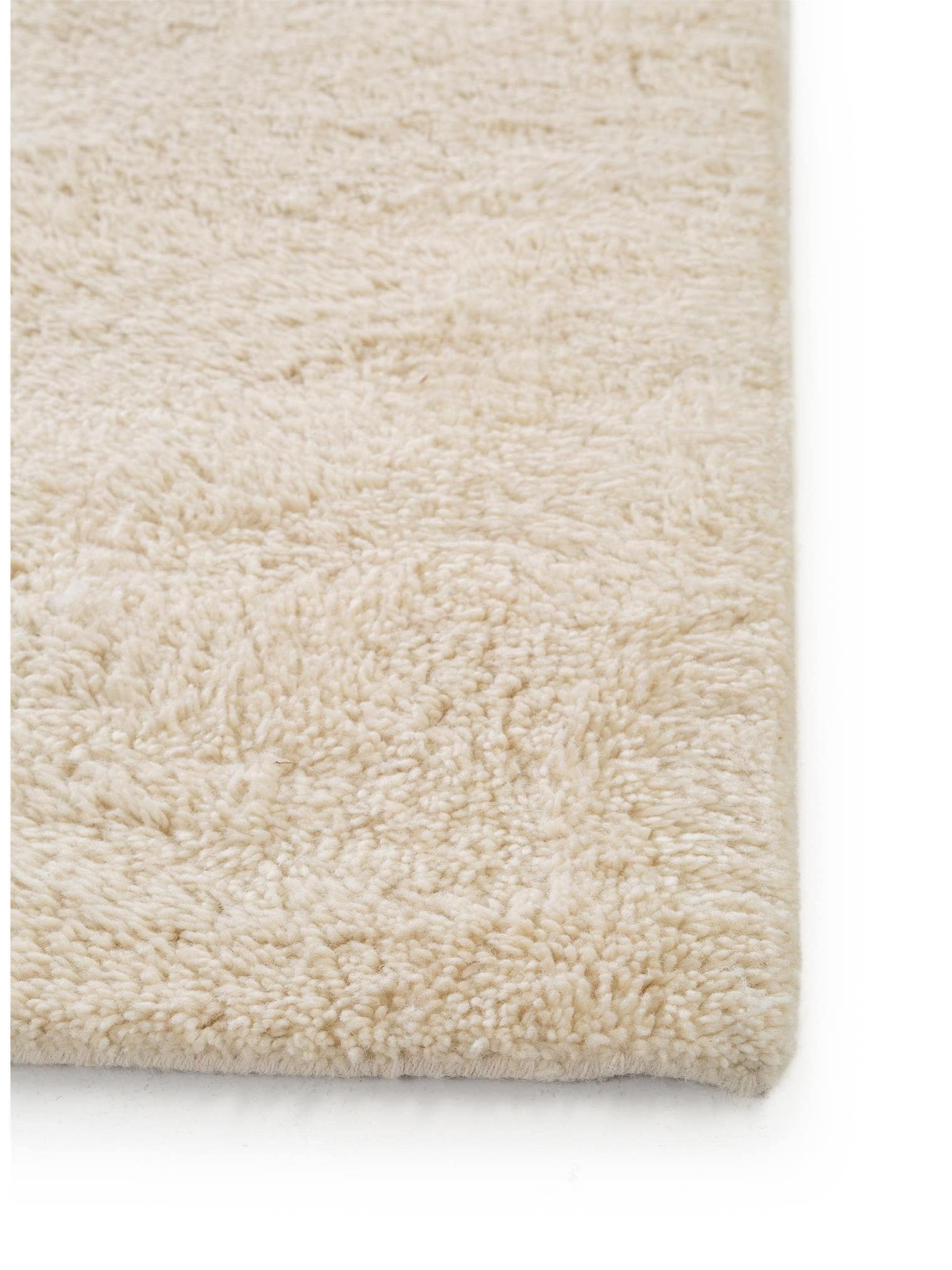 Tapijt van 100% Wol in Beige met een 31 - 40 mm hoge pool van benuta Pure