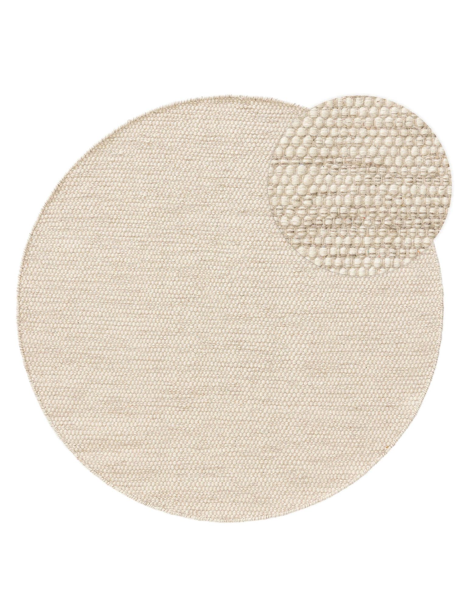 Rug made of 80% wool, 20% cotton in Beige with a 1- 5 mm high pile by benuta Pure