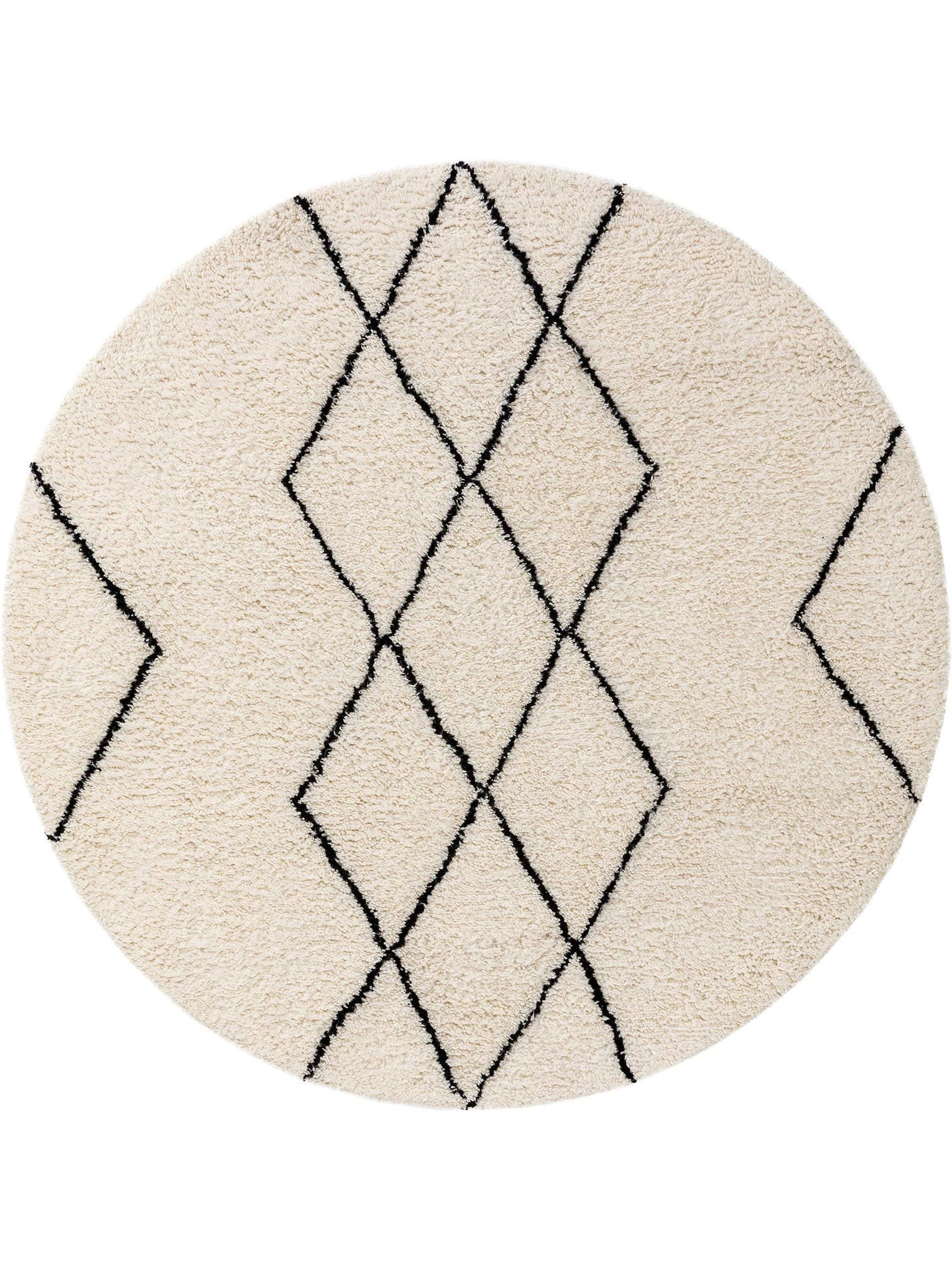Tapijt van 100% Wol in Beige met een 31 - 40 mm hoge pool van benuta Pure