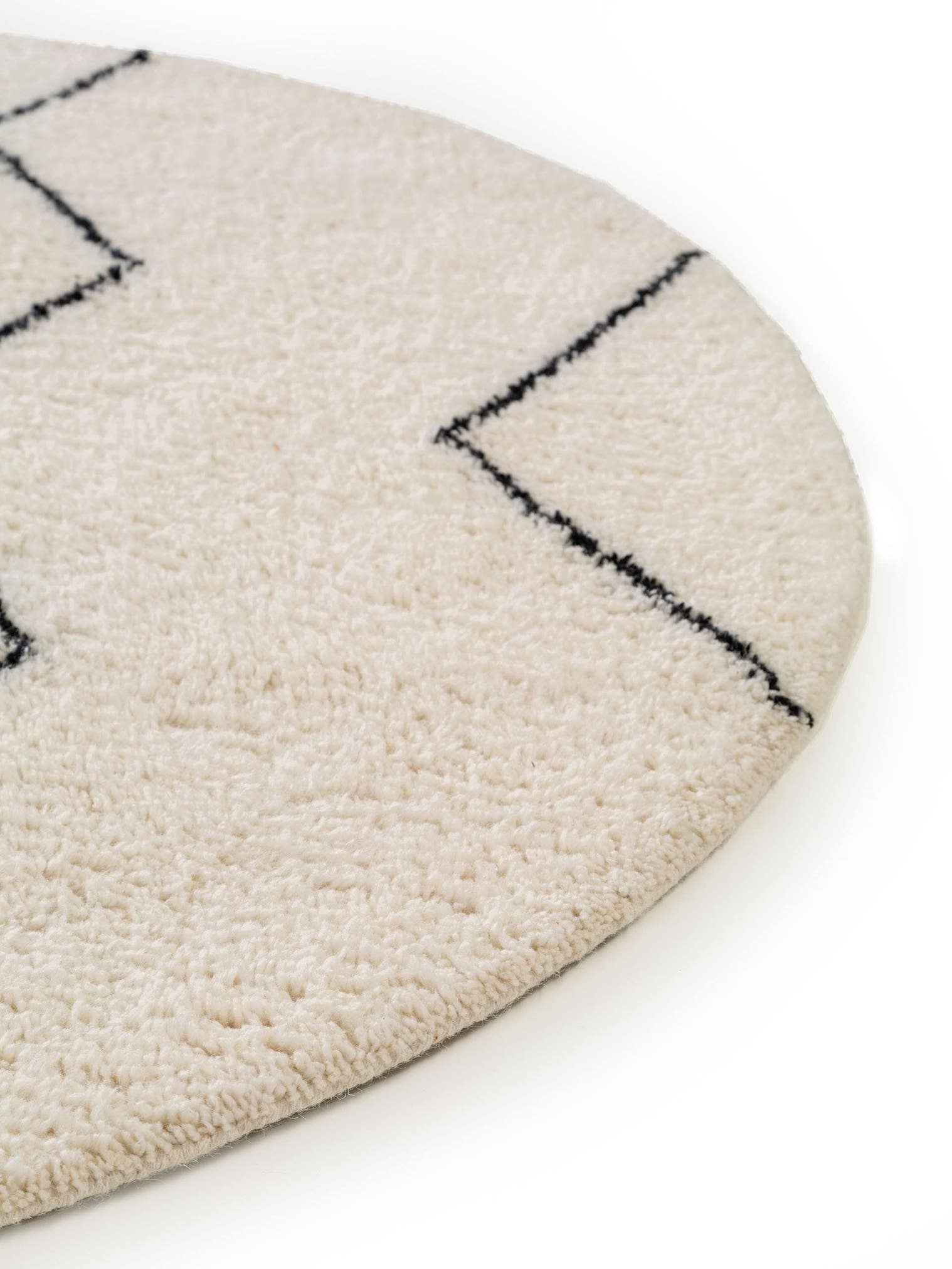 Tapijt van 100% Wol in Beige met een 31 - 40 mm hoge pool van benuta Pure