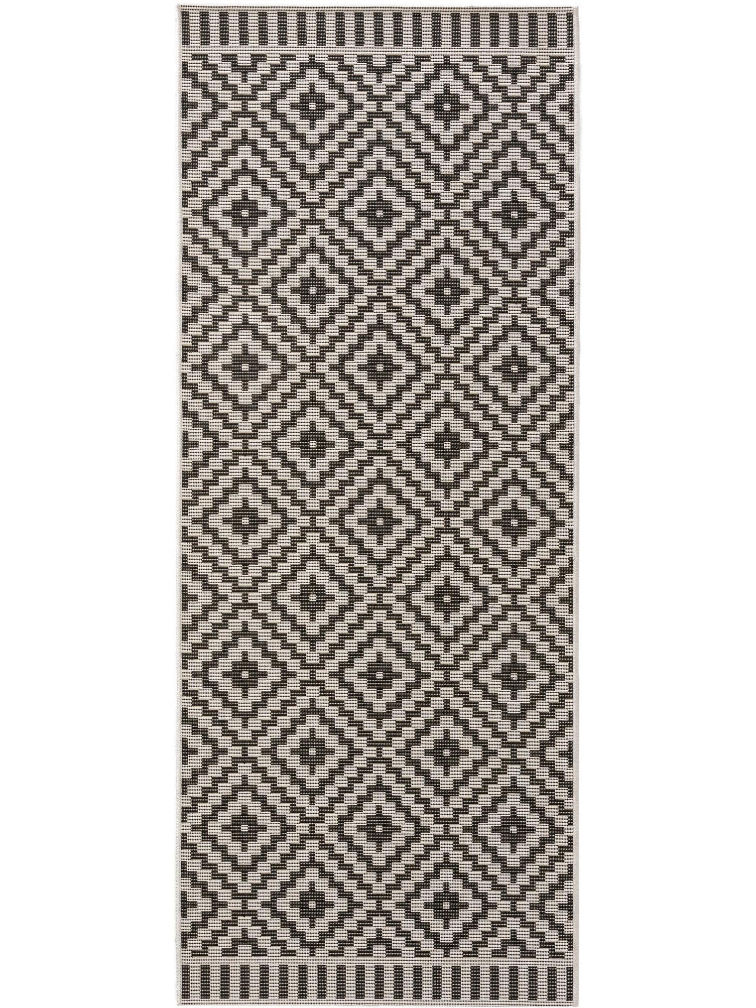 Rug made of 100% Polypropylene in Black/White with a 6 - 10 mm high pile by benuta Nest