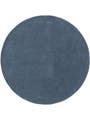 Round Wool Rug Bent Blue
