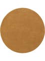 Round Wool Rug Bent Yellow