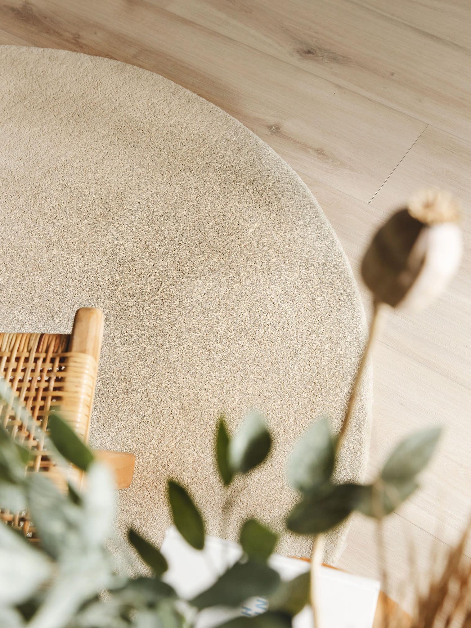 Tapijt van 100% Wol in Beige met een 6 - 10 mm hoge pool van benuta Nest