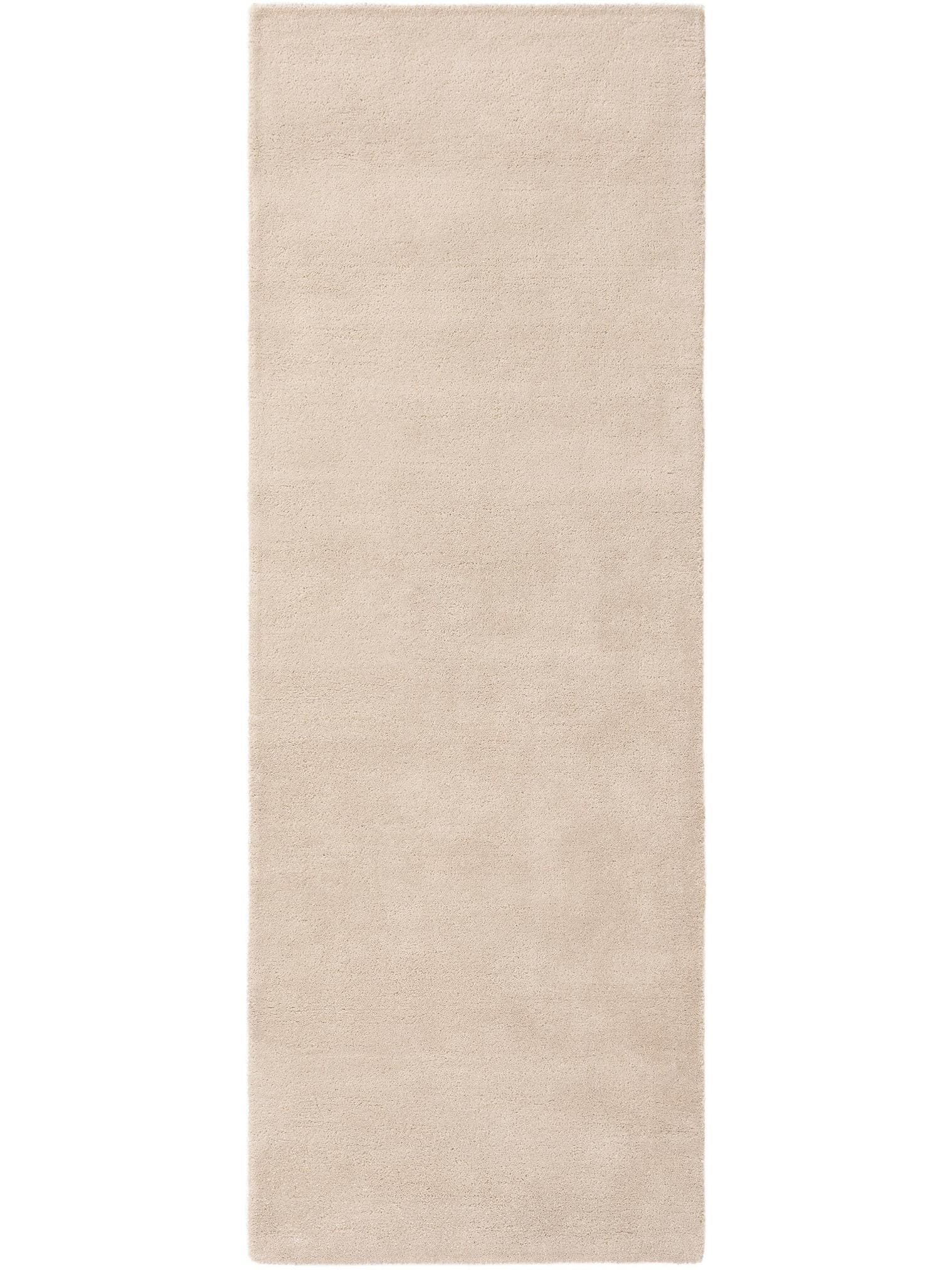 Tapijt van 100% Wol in Beige met een 6 - 10 mm hoge pool van benuta Nest
