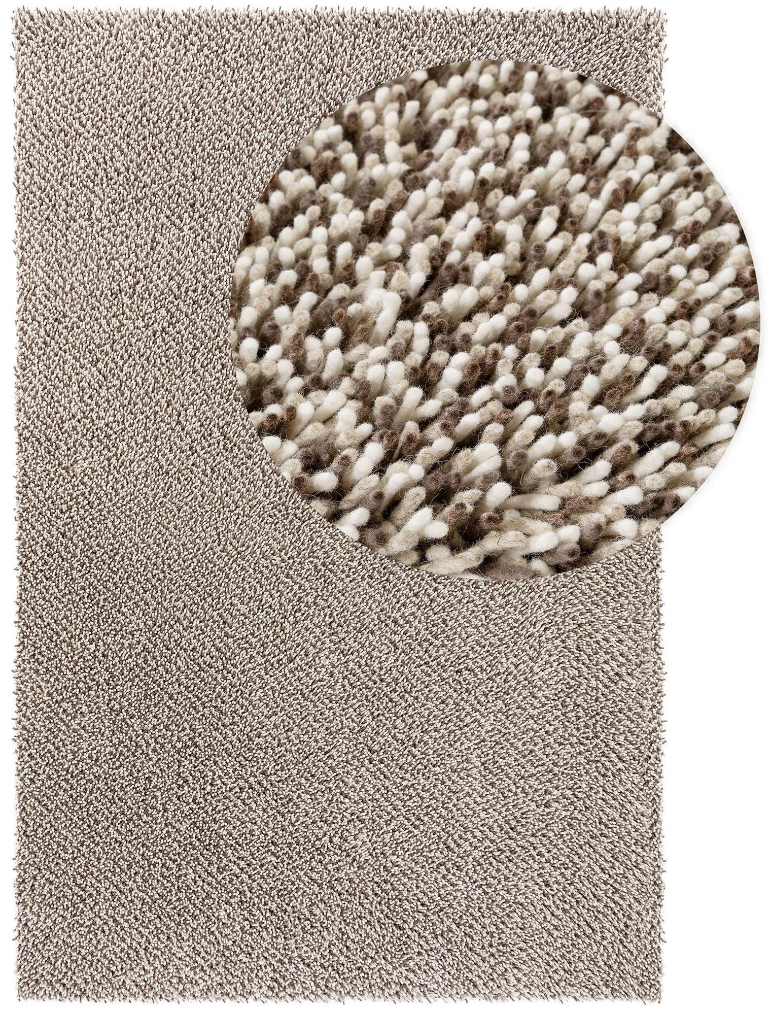 Tappeto di 100% Lana in Grigio con pelo alto 41 - 50 mm da benuta