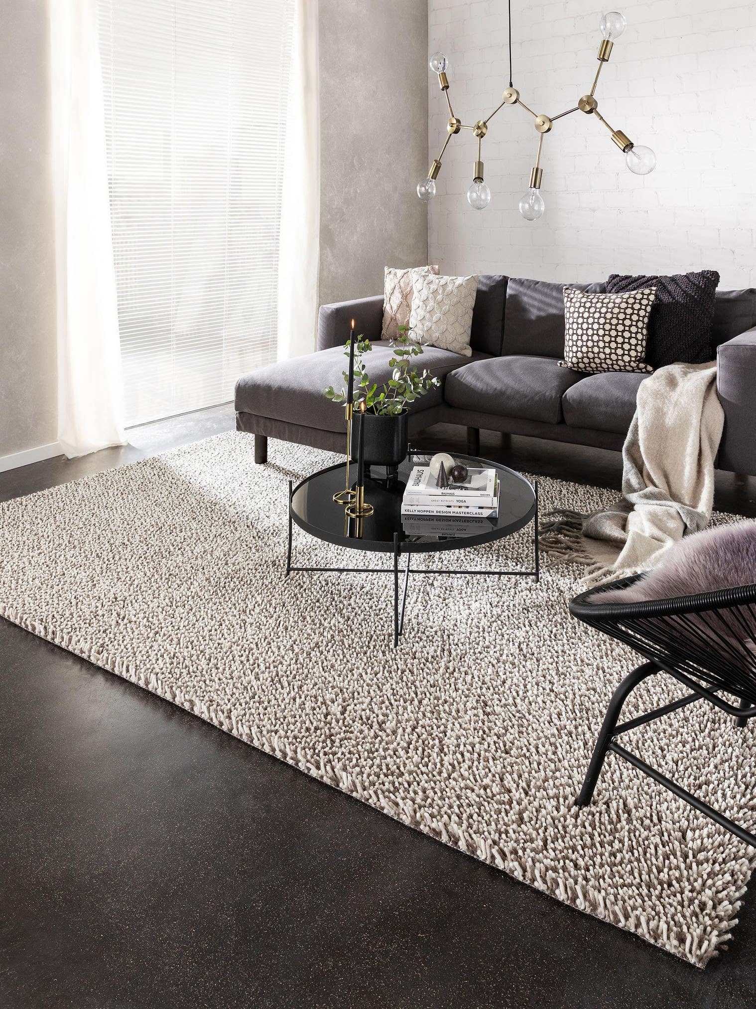 Tappeto di 100% Lana in Grigio con pelo alto 41 - 50 mm da benuta