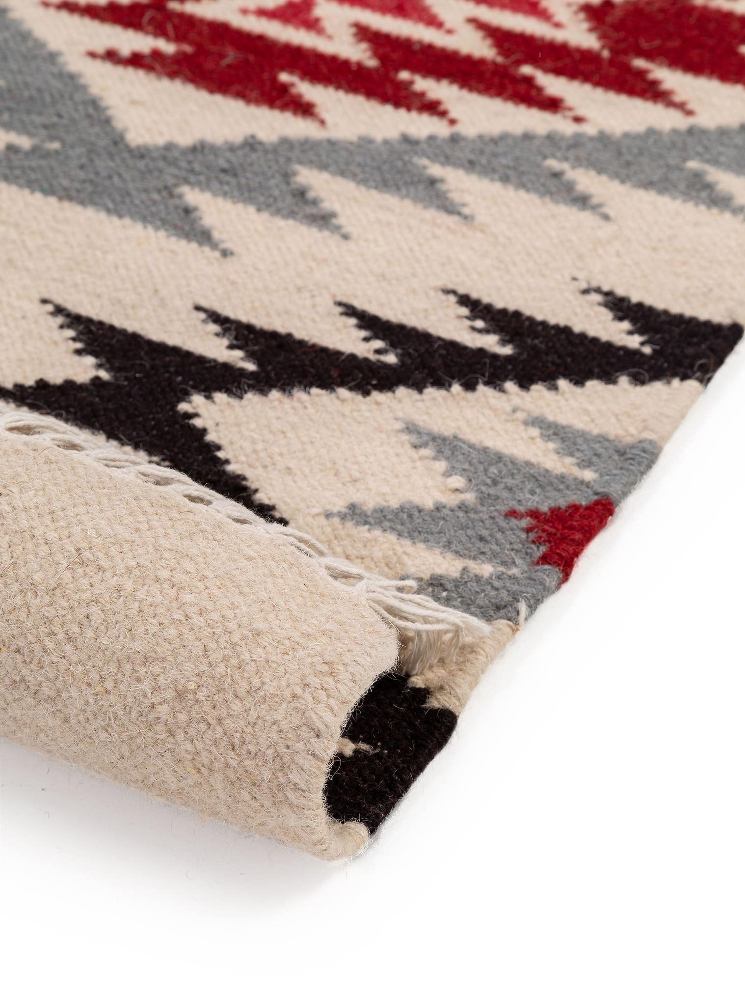 Teppich aus 90% Wolle, 10% Baumwolle in Beige mit bis 5 mm hohem Flor von benuta Pure
