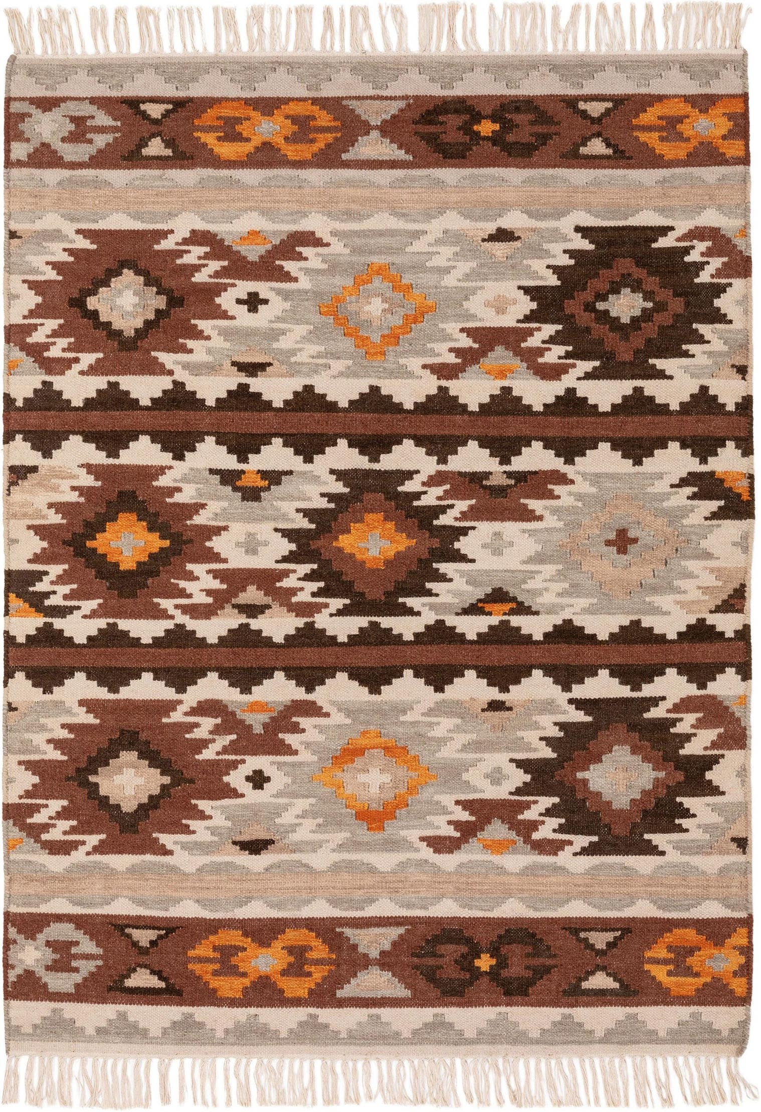 Teppich aus 90% Wolle, 10% Baumwolle in Multicolor mit bis 5 mm hohem Flor von benuta Pure