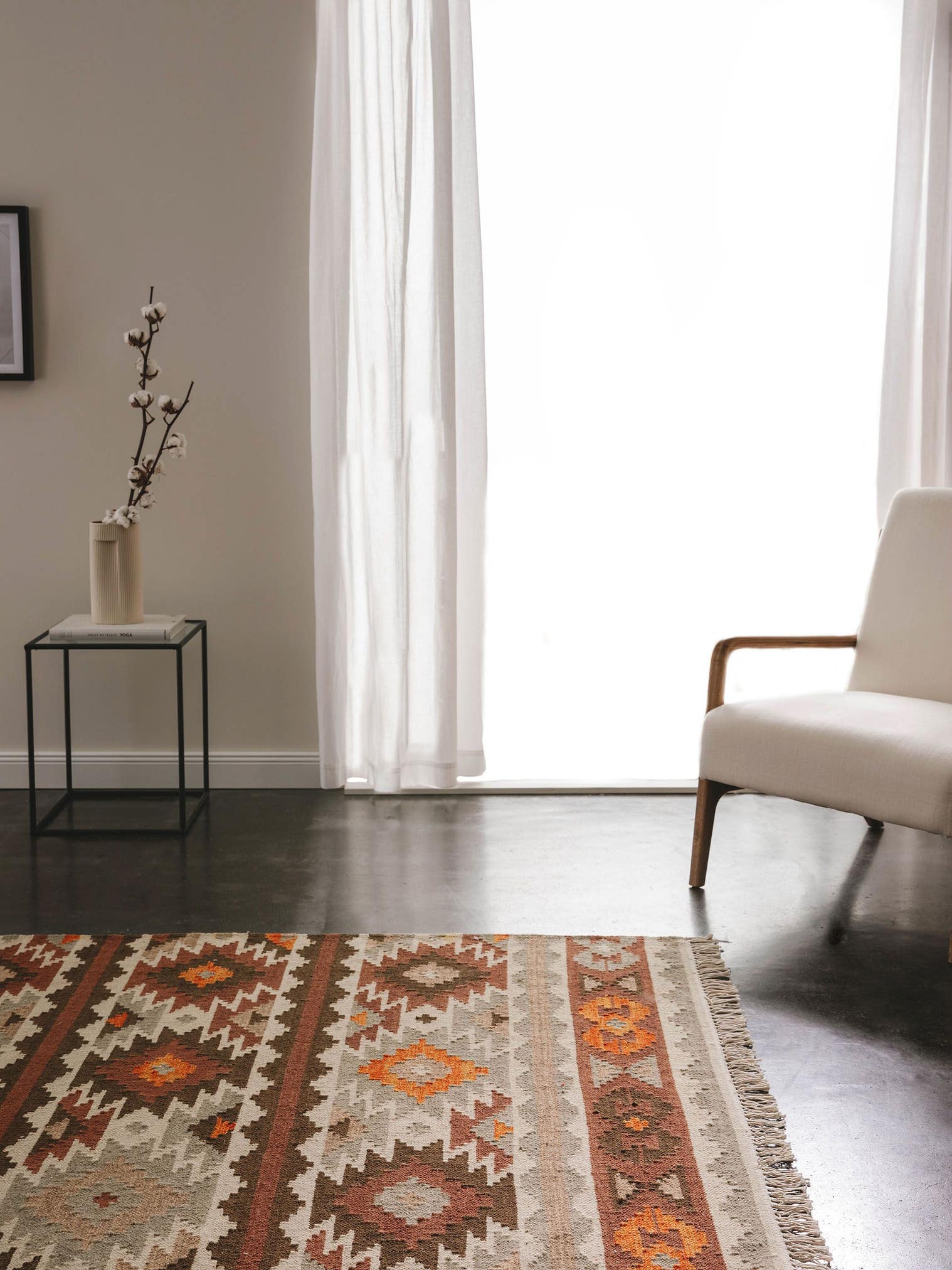 Teppich aus 90% Wolle, 10% Baumwolle in Multicolor mit bis 5 mm hohem Flor von benuta Pure