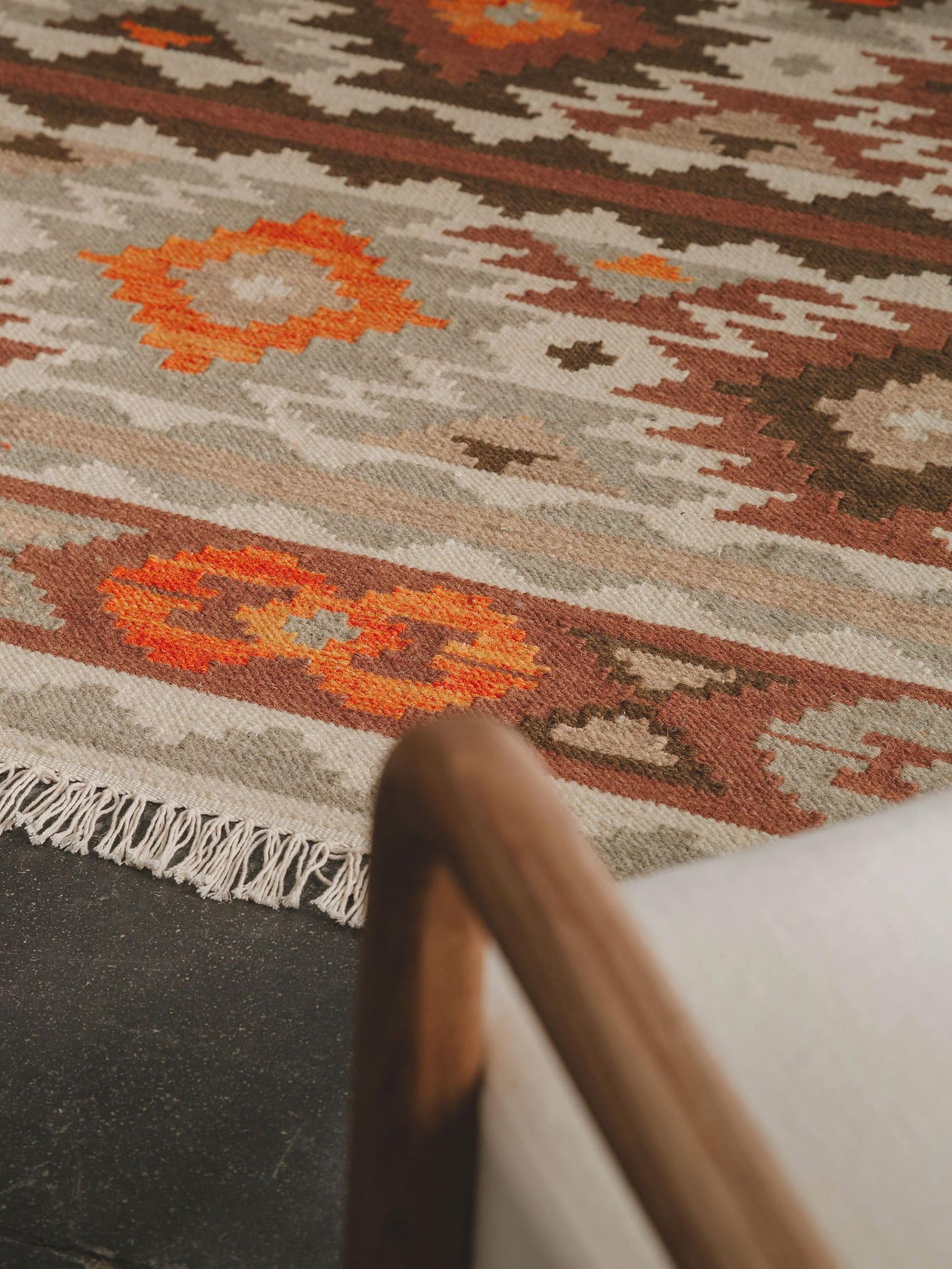 Teppich aus 90% Wolle, 10% Baumwolle in Multicolor mit bis 5 mm hohem Flor von benuta Pure