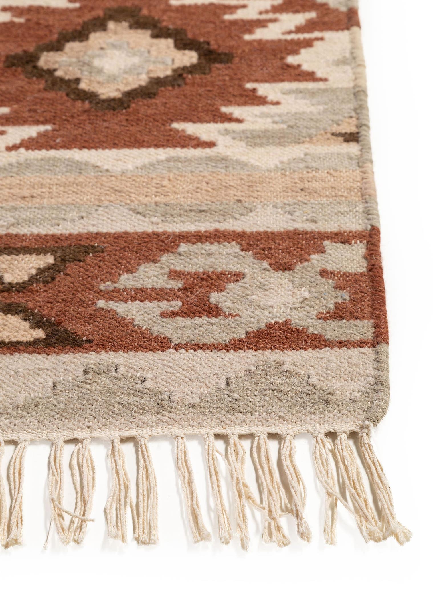 Teppich aus 90% Wolle, 10% Baumwolle in Multicolor mit bis 5 mm hohem Flor von benuta Pure