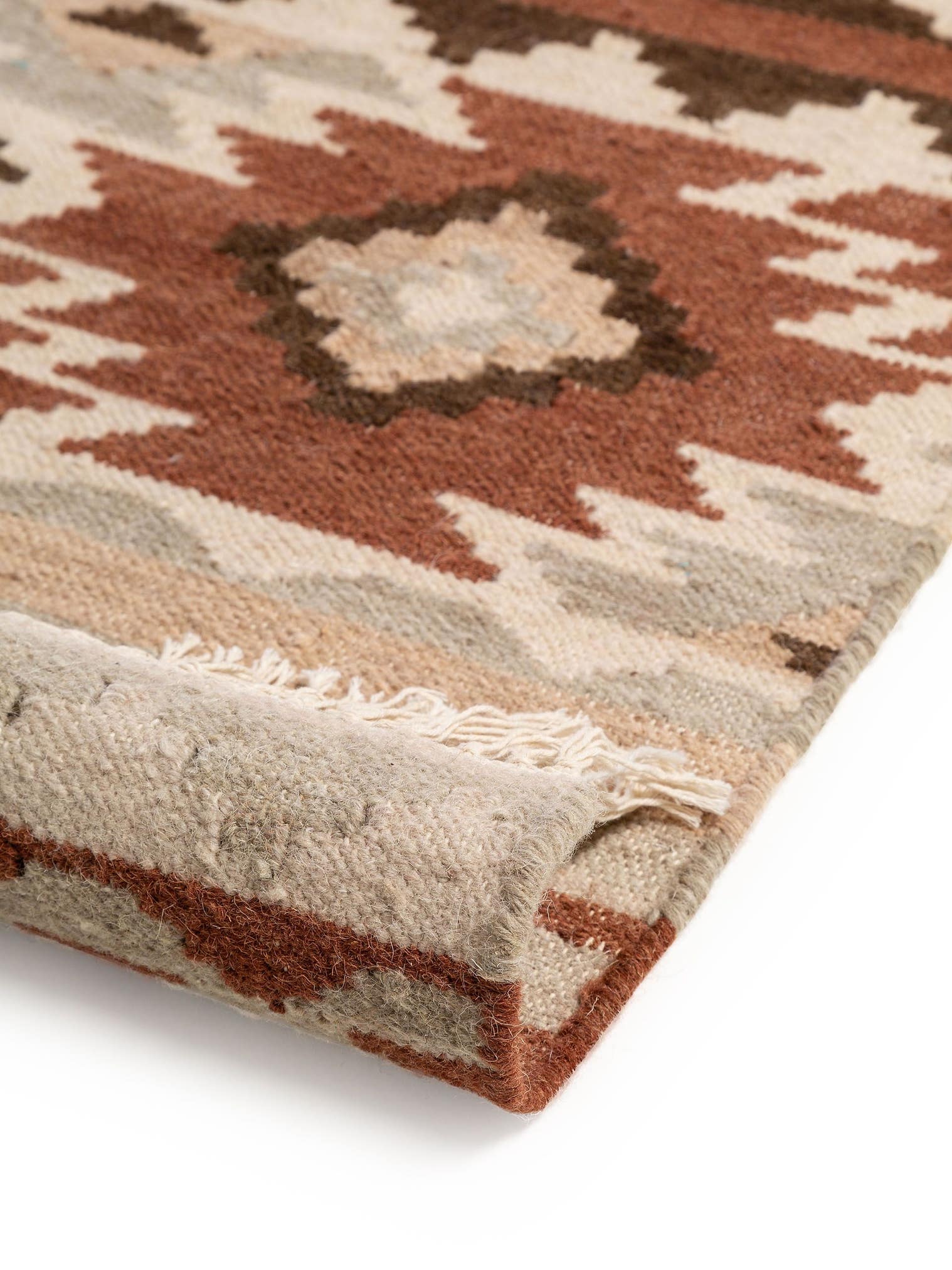Teppich aus 90% Wolle, 10% Baumwolle in Multicolor mit bis 5 mm hohem Flor von benuta Pure