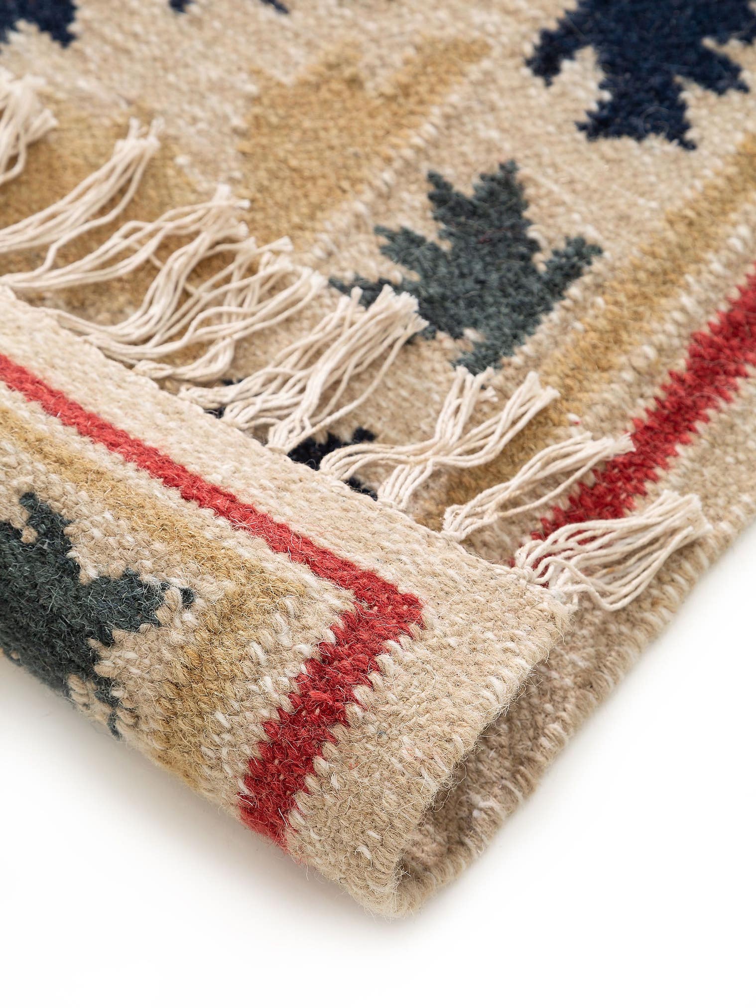 Teppich aus 90% Wolle, 10% Baumwolle in Multicolor mit bis 5 mm hohem Flor von benuta Pure