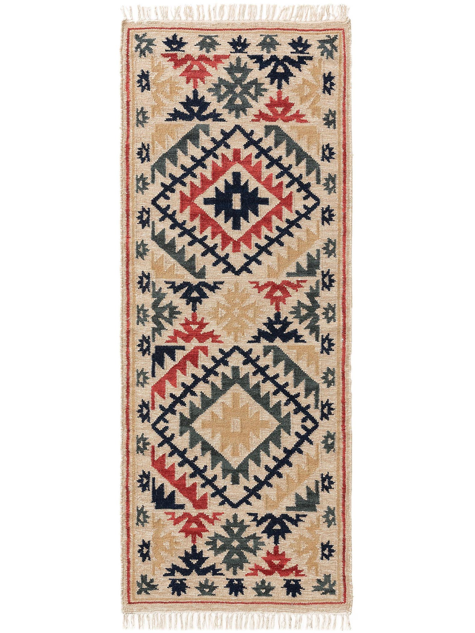Teppich aus 90% Wolle, 10% Baumwolle in Multicolor mit bis 5 mm hohem Flor von benuta Pure