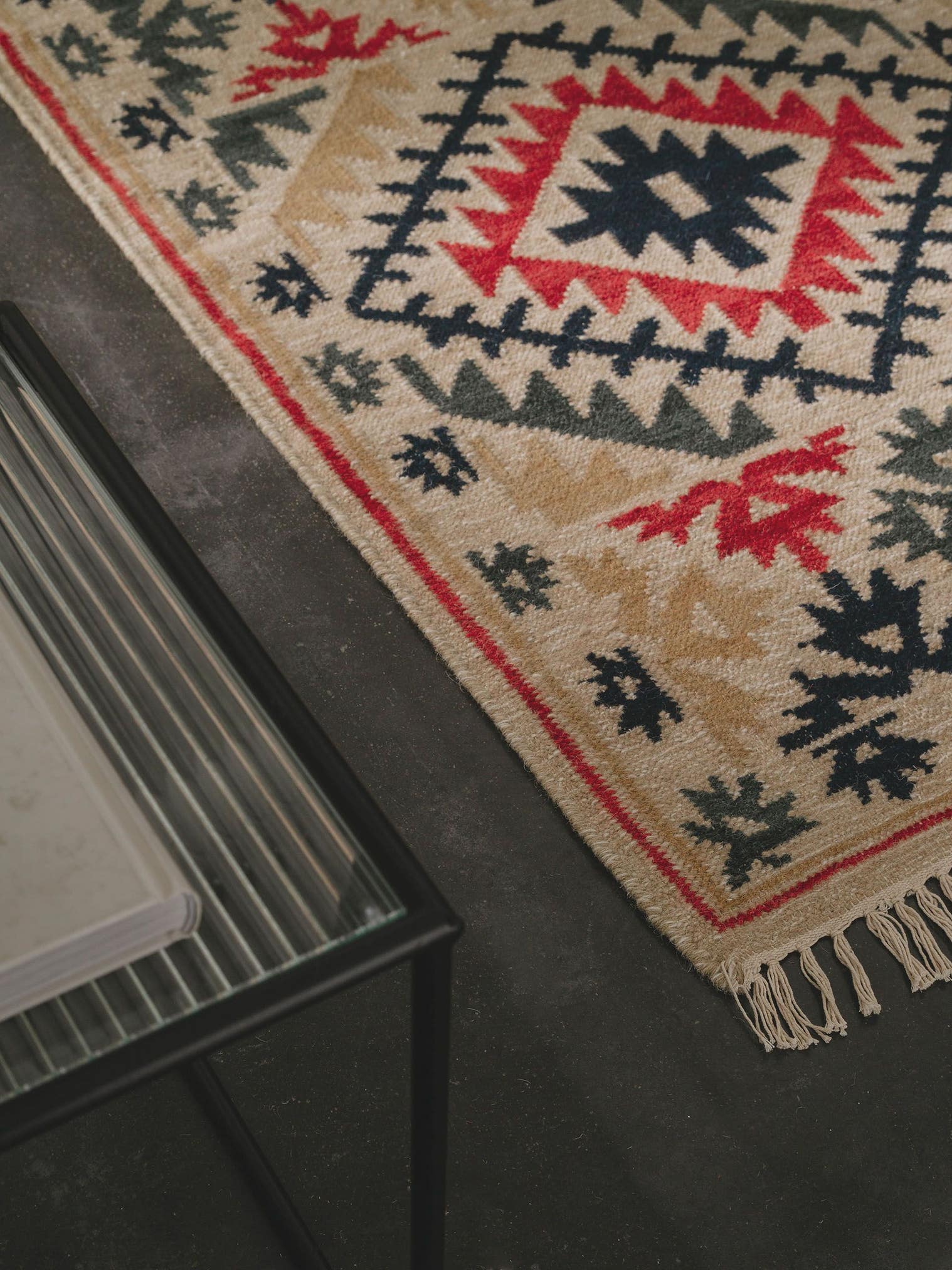 Teppich aus 90% Wolle, 10% Baumwolle in Multicolor mit bis 5 mm hohem Flor von benuta Pure