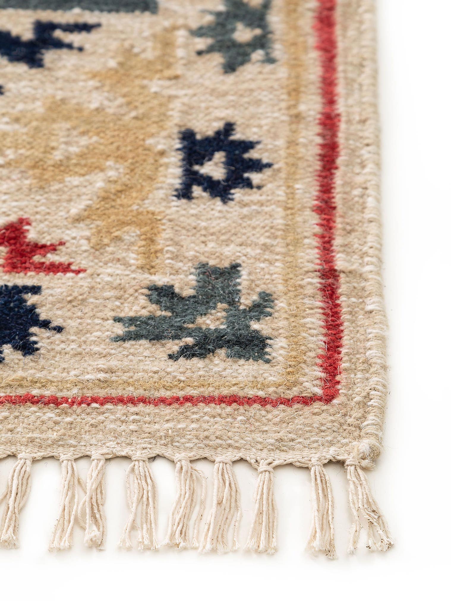 Teppich aus 90% Wolle, 10% Baumwolle in Multicolor mit bis 5 mm hohem Flor von benuta Pure