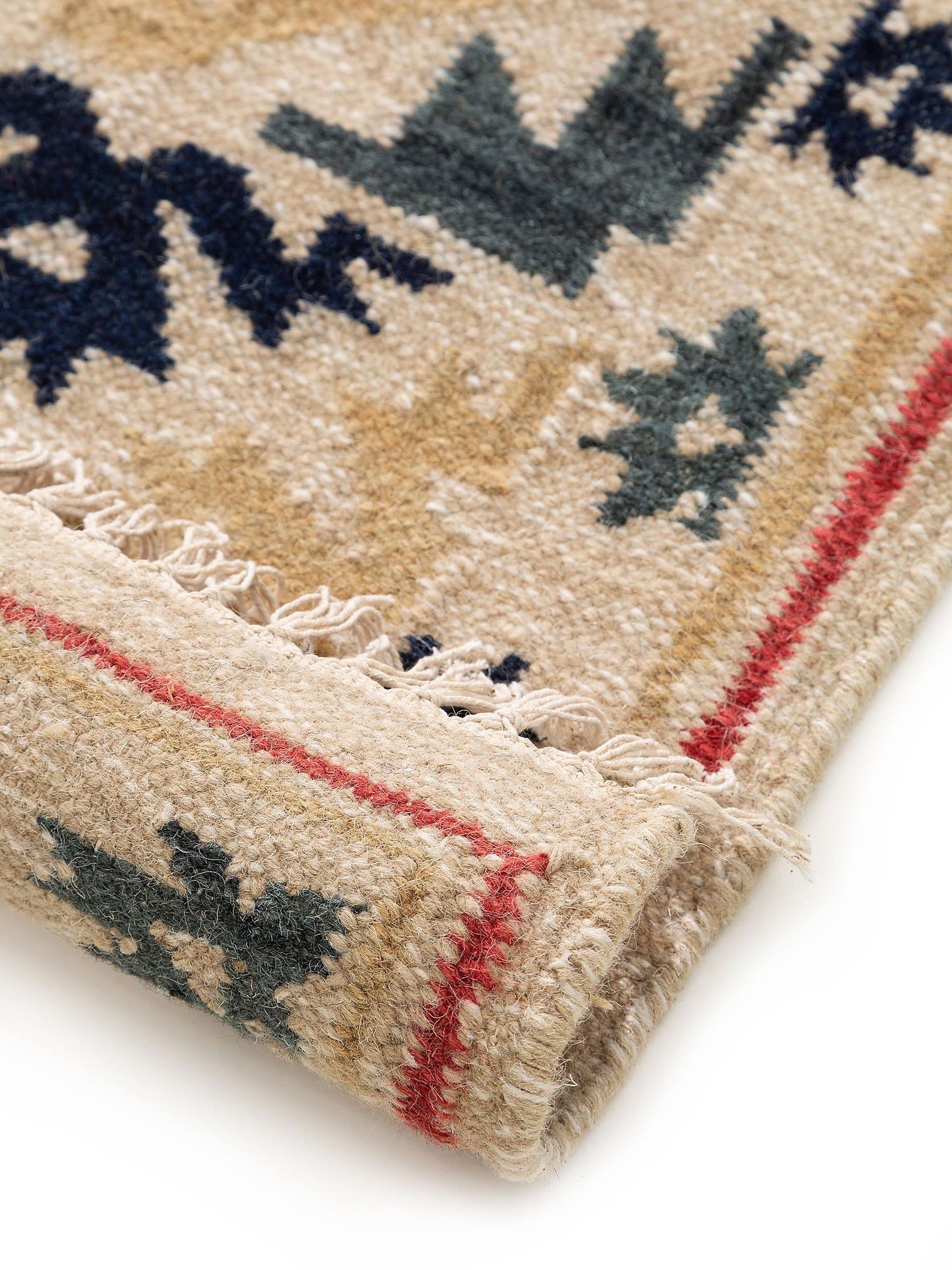 Teppich aus 90% Wolle, 10% Baumwolle in Multicolor mit bis 5 mm hohem Flor von benuta Pure