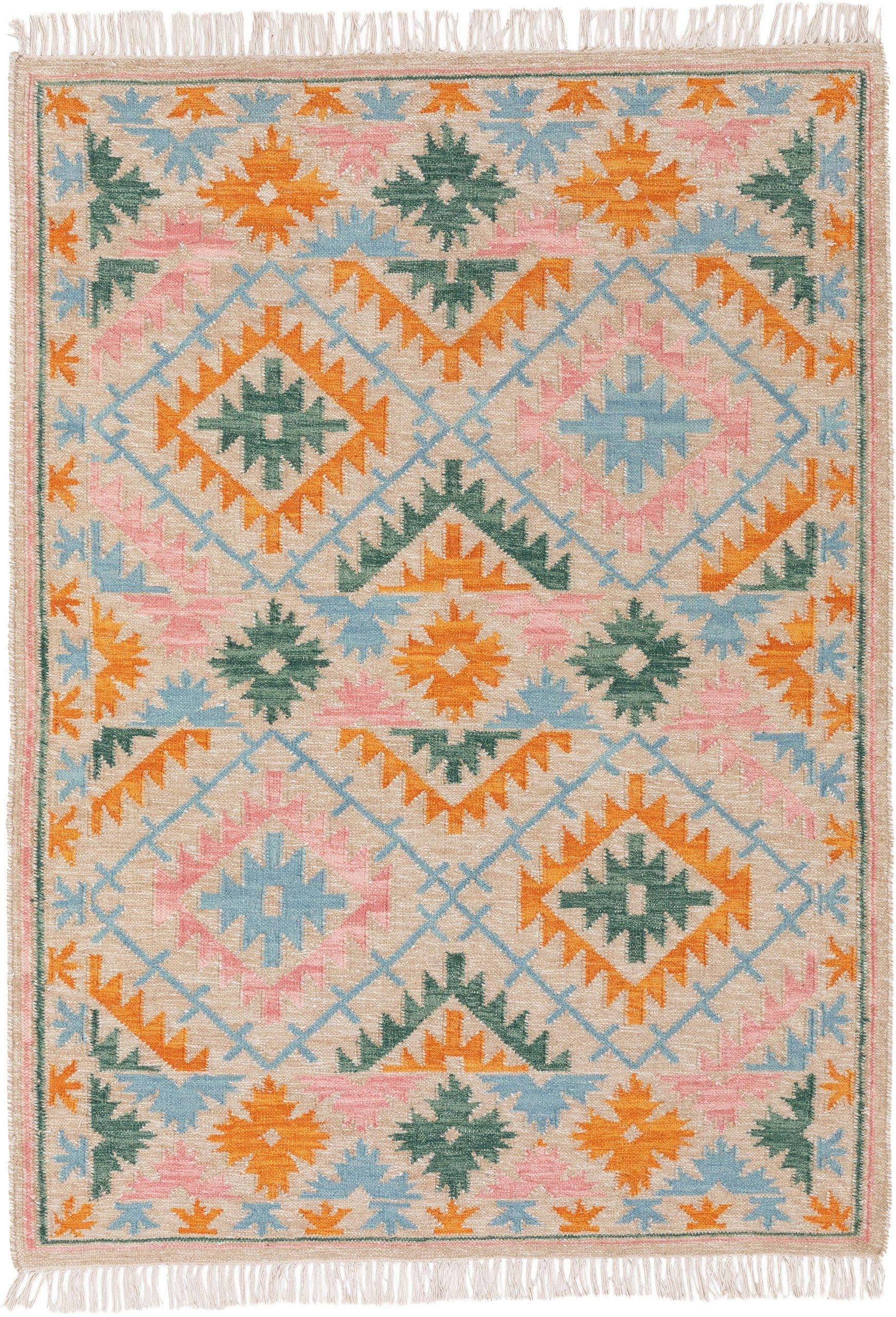 Rug made of 90% Wool, 10% Cotton in Multicoloured with a 1- 5 mm high pile by benuta Pure