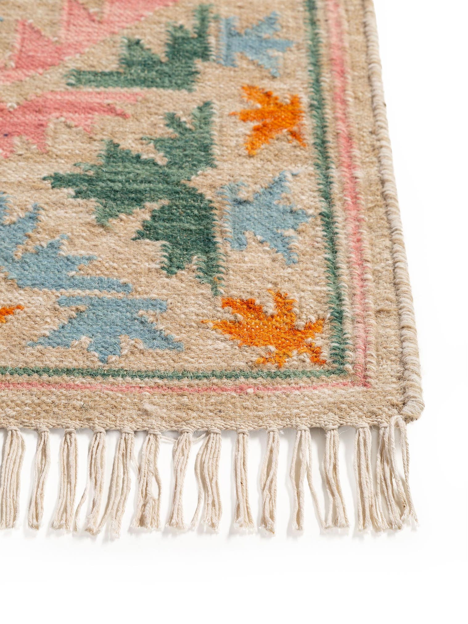 Tappeto di 90% Lana, 10% Cotone in Multicolor con pelo alto 1- 5 mm da benuta Pure