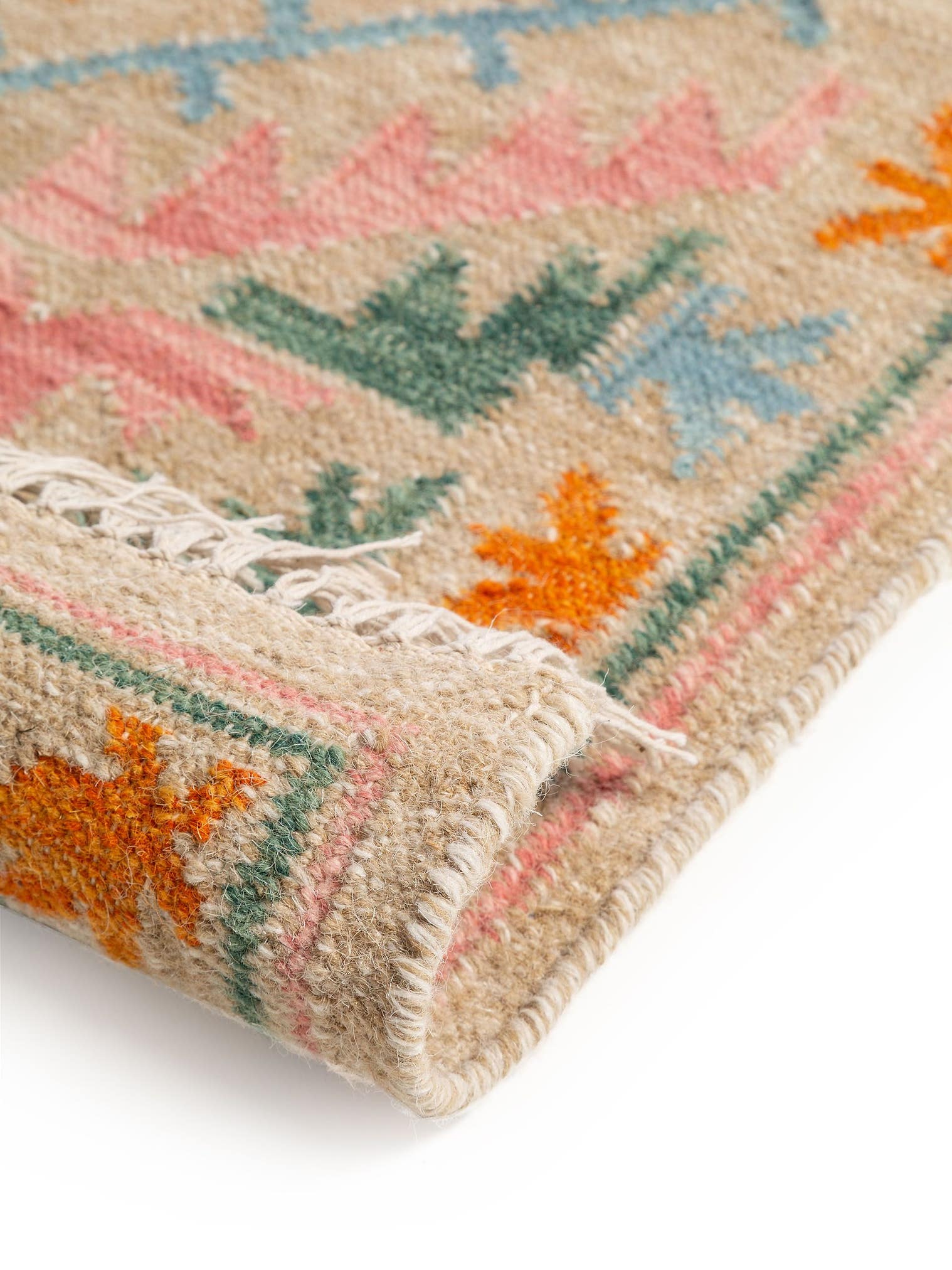 Tappeto di 90% Lana, 10% Cotone in Multicolor con pelo alto 1- 5 mm da benuta Pure