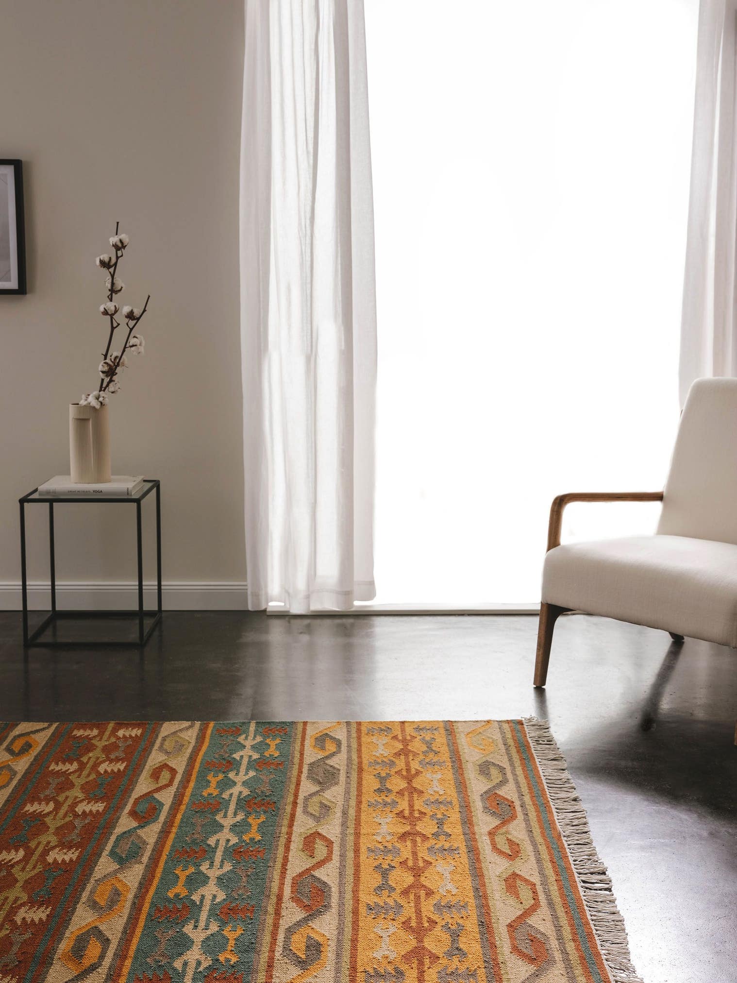 Teppich aus 90% Wolle, 10% Baumwolle in Multicolor mit bis 5 mm hohem Flor von benuta Pure