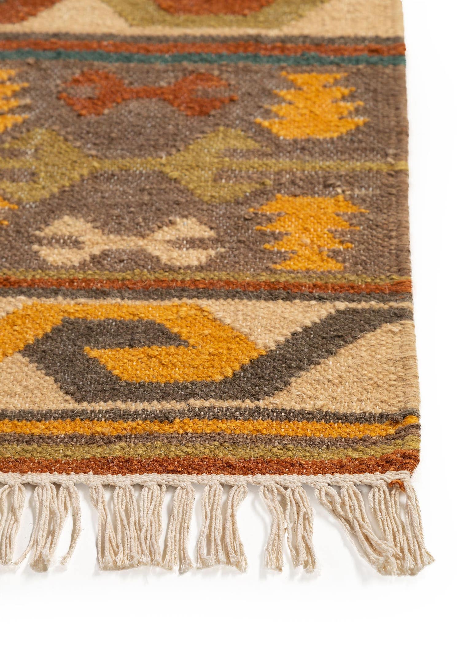 Teppich aus 90% Wolle, 10% Baumwolle in Multicolor mit bis 5 mm hohem Flor von benuta Pure