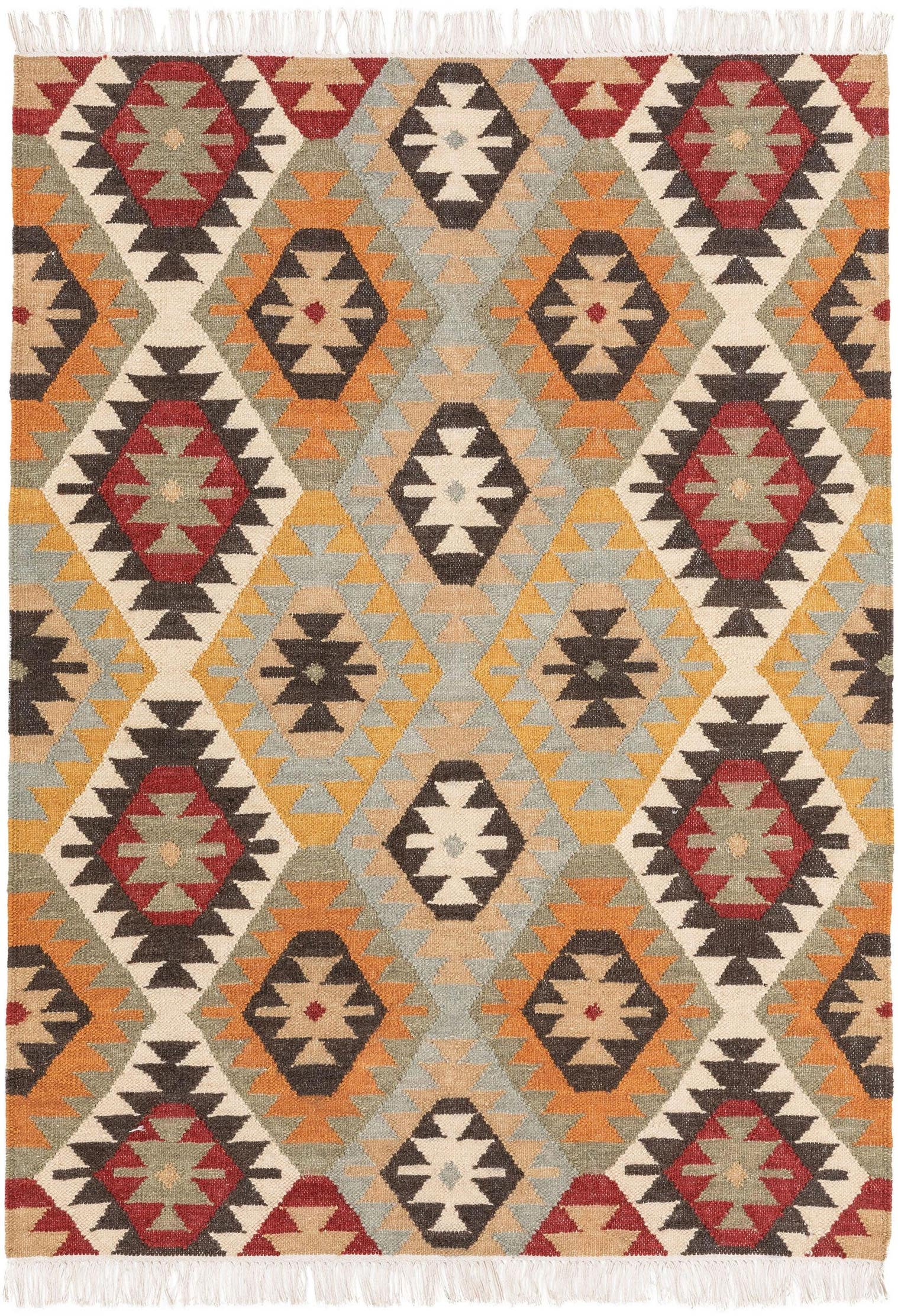 Teppich aus 90% Wolle, 10% Baumwolle in Multicolor mit bis 5 mm hohem Flor von benuta Pure