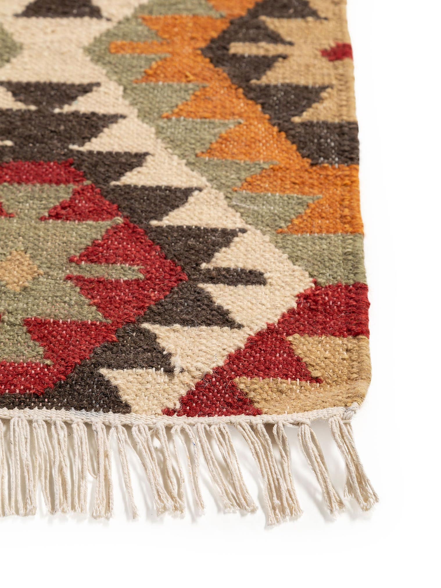 Teppich aus 90% Wolle, 10% Baumwolle in Multicolor mit bis 5 mm hohem Flor von benuta Pure