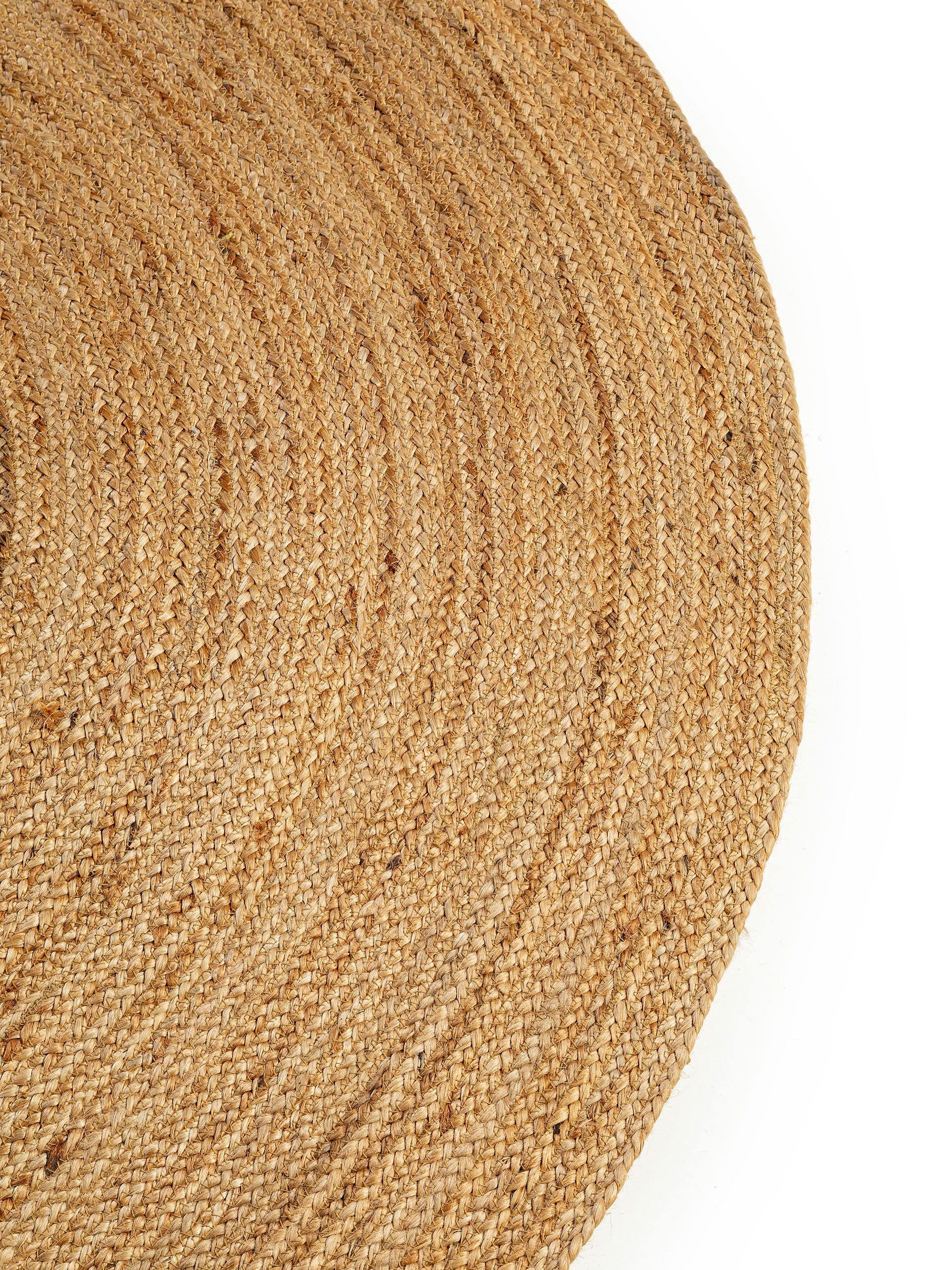 Rug made of 100% Jute in Brown with a 1- 5 mm high pile by benuta Pure