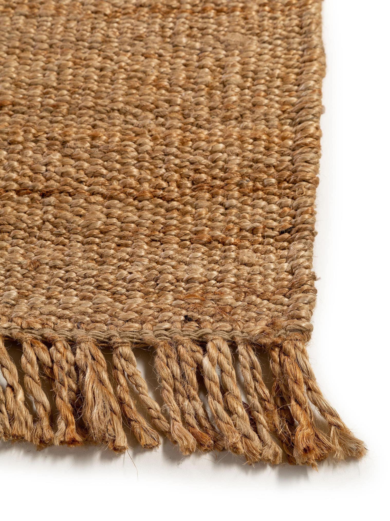 Rug made of 100% Jute in Brown with a 1- 5 mm high pile by benuta Pure