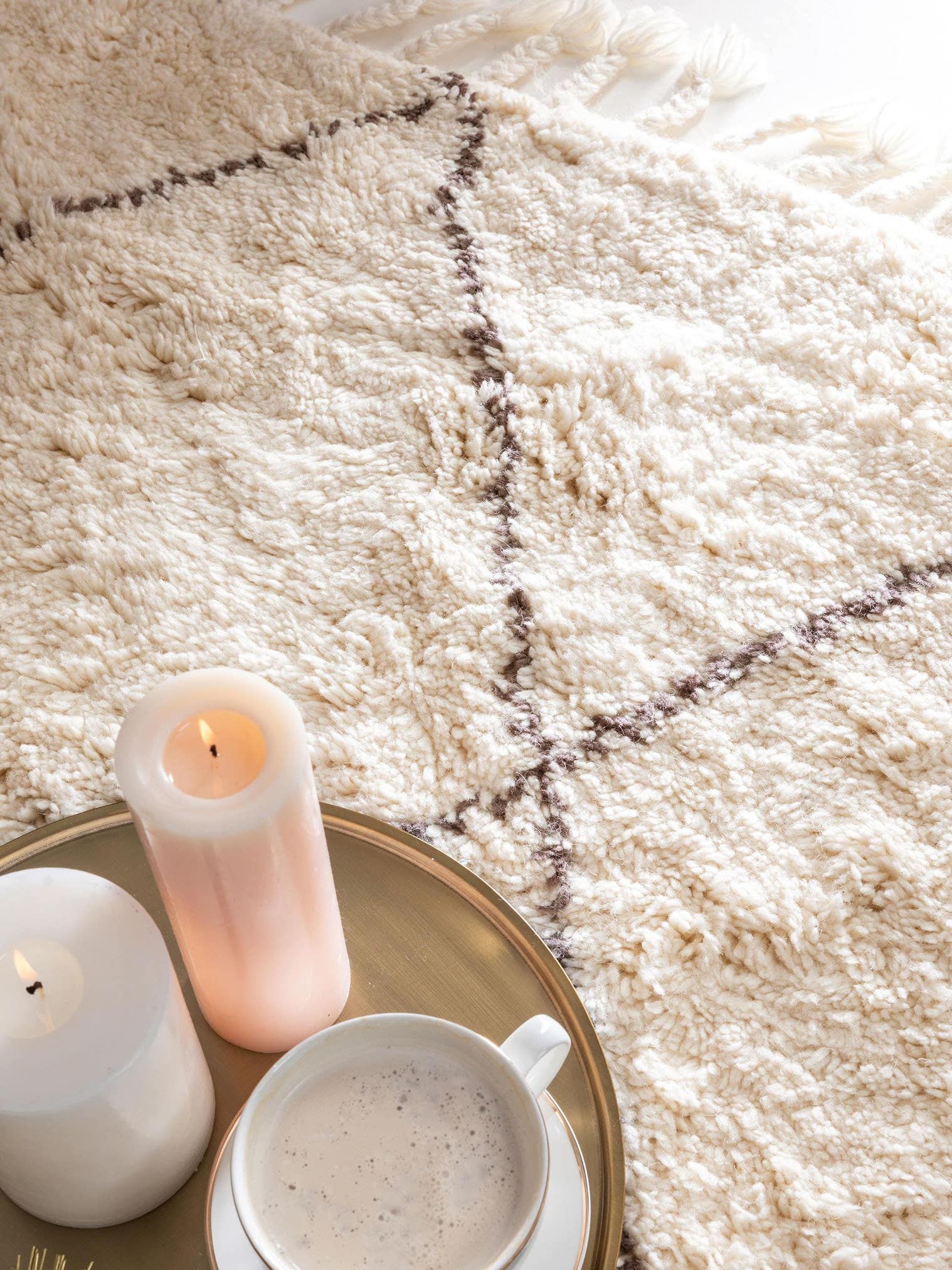 Alfombra de 100% Lana en Beige con un pelo de {{Placeholder_Pile Height}} de altura de benuta Finest