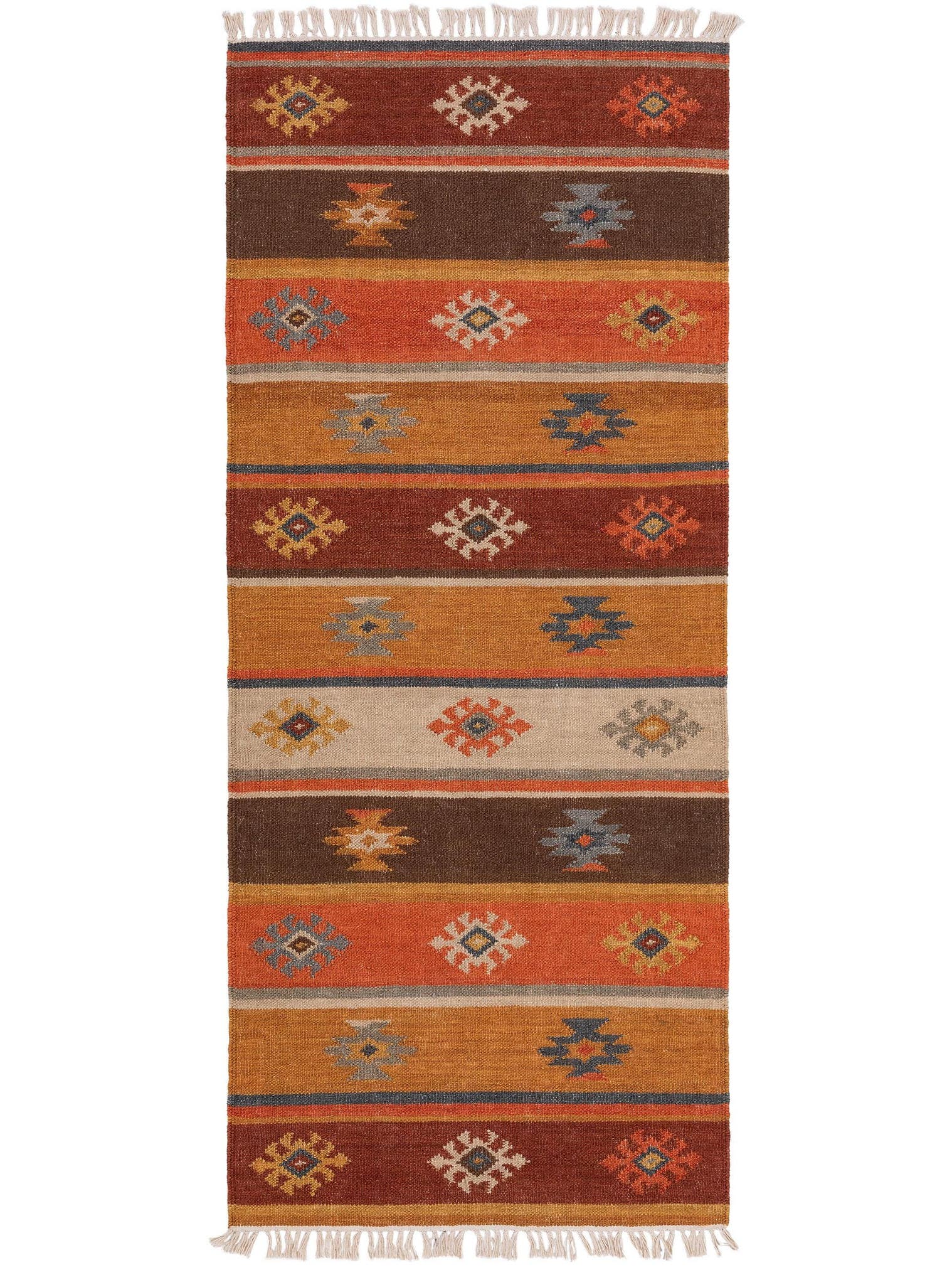 Teppich aus 90% Wolle, 10% Baumwolle in Multicolor mit bis 5 mm hohem Flor von benuta Pure