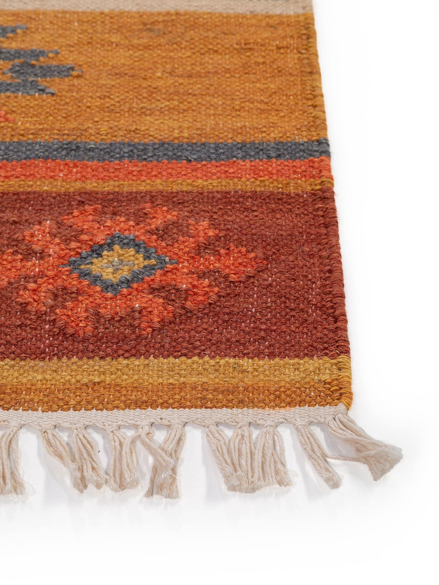 Teppich aus 90% Wolle, 10% Baumwolle in Multicolor mit bis 5 mm hohem Flor von benuta Pure