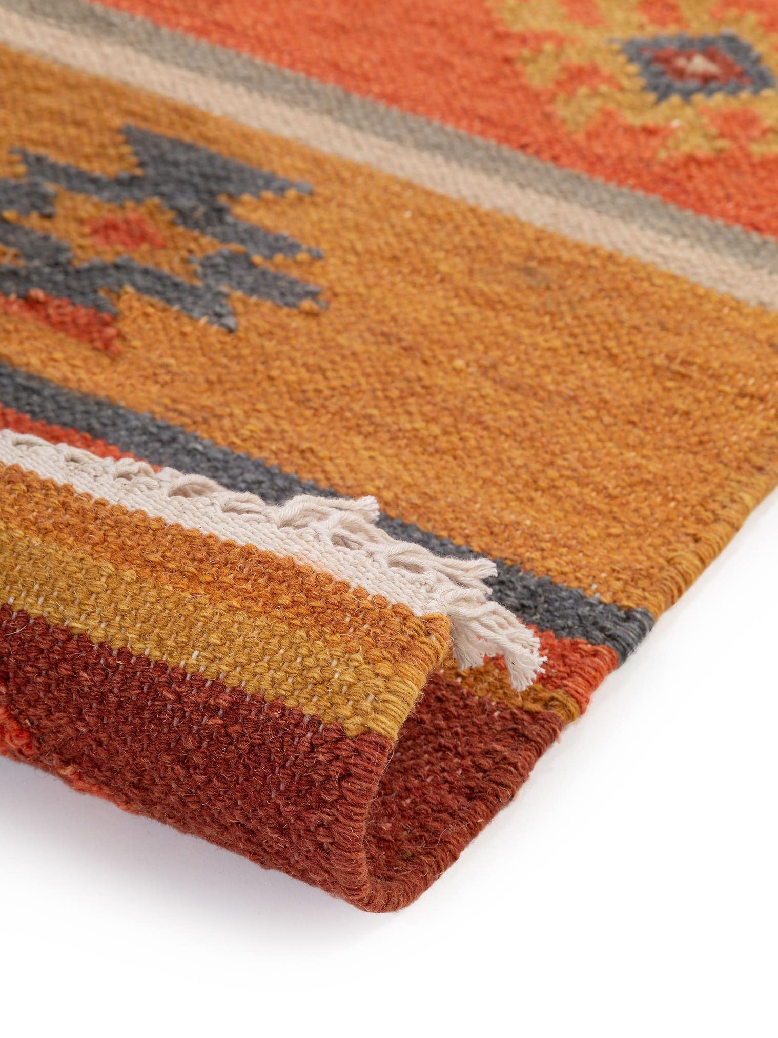 Teppich aus 90% Wolle, 10% Baumwolle in Multicolor mit bis 5 mm hohem Flor von benuta Pure