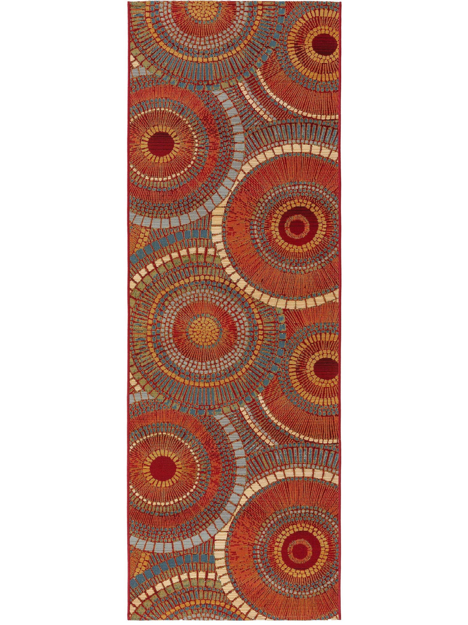 Teppich aus 76% Polypropylen, 23% Polyester, 1% Latex in Orange mit bis 5 mm hohem Flor von benuta Nest