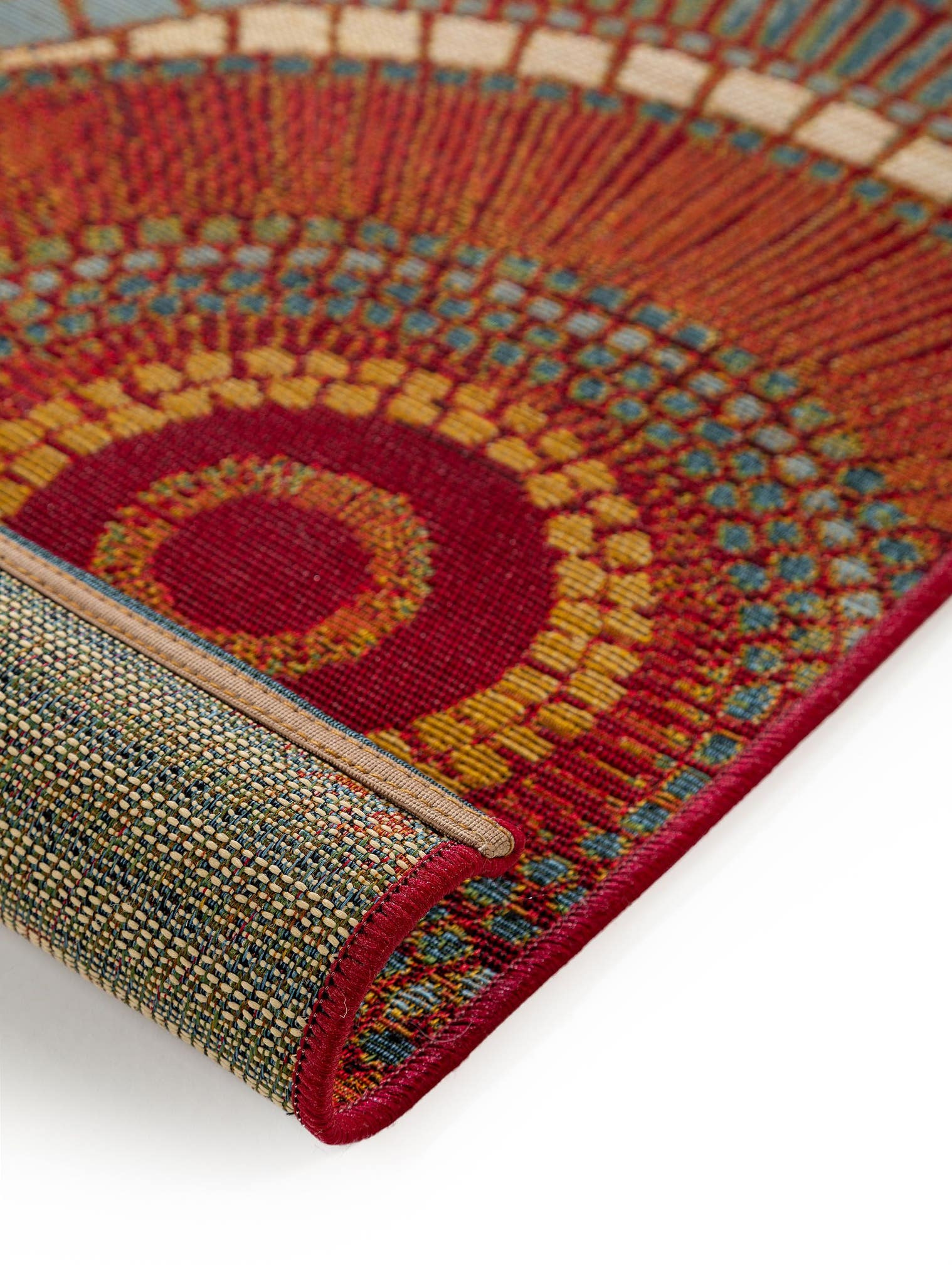 Teppich aus 76% Polypropylen, 23% Polyester, 1% Latex in Orange mit bis 5 mm hohem Flor von benuta Nest