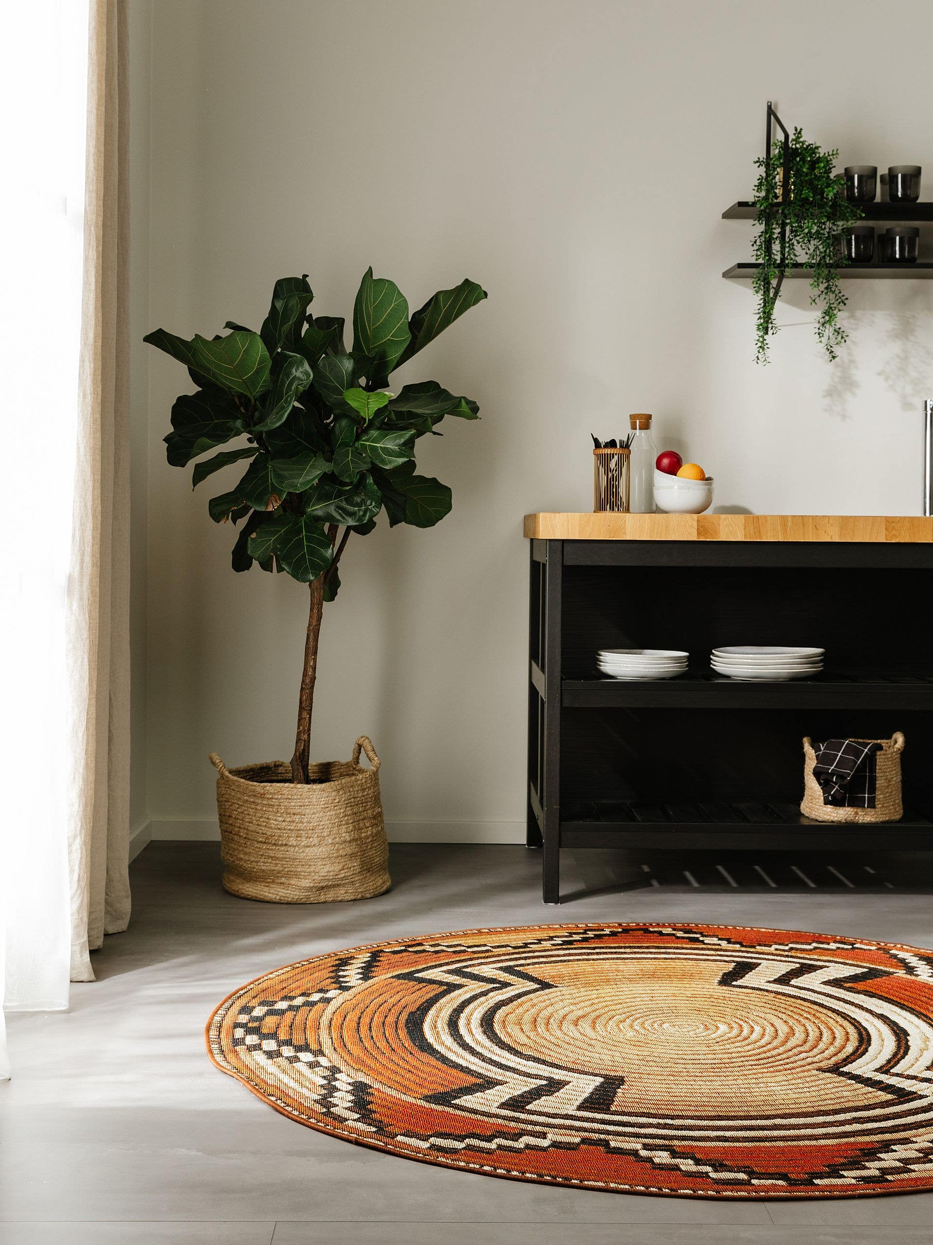 Rug made of 76% Polypropylene, 23% Polyester, 1% Latex in Beige with a 1- 5 mm high pile by benuta Nest