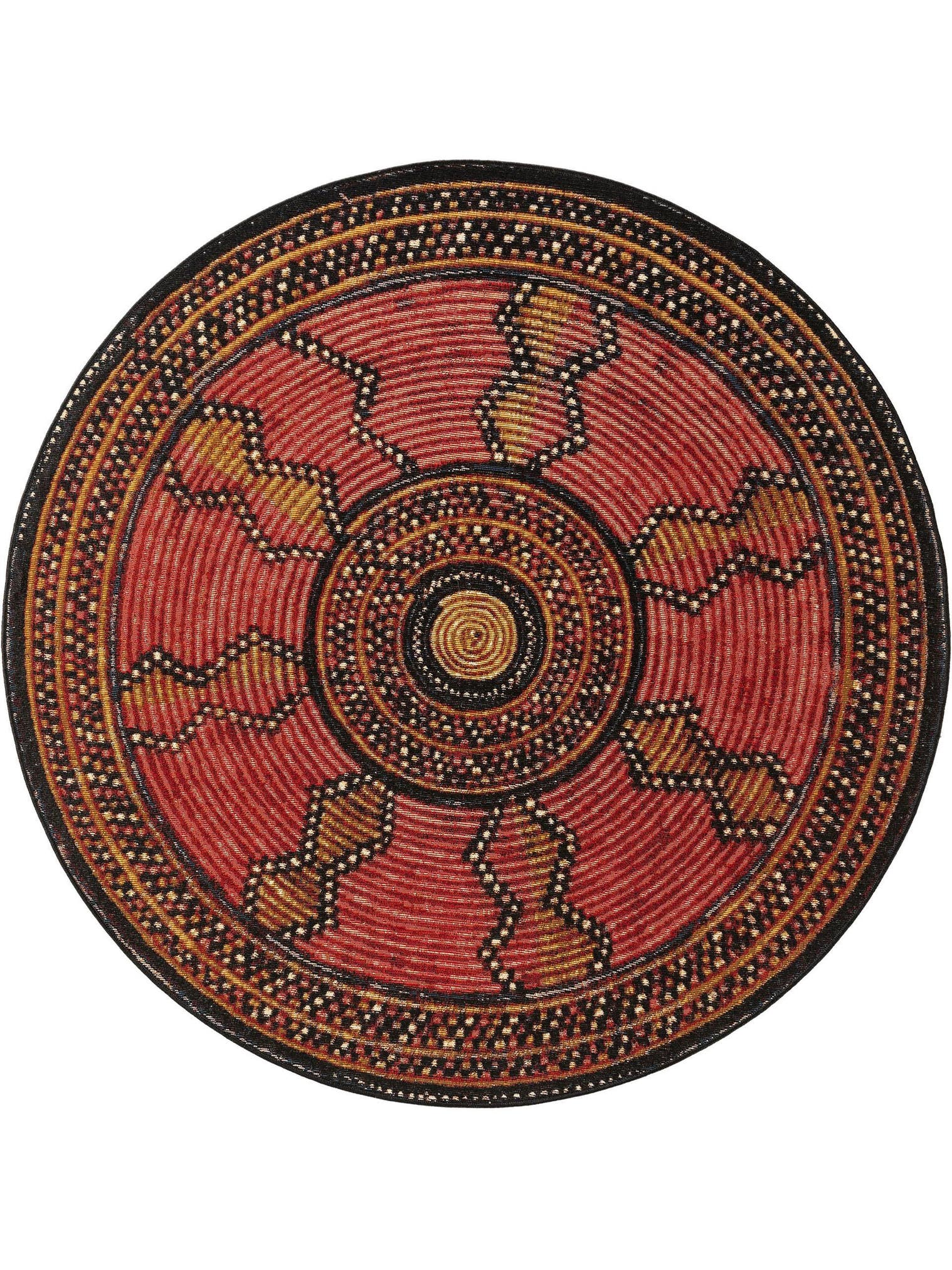 Alfombra de 76% Polipropileno, 23% Poliéster, 1% Latex en Rojo con un pelo de {{Placeholder_Pile Height}} de altura de benuta Nest