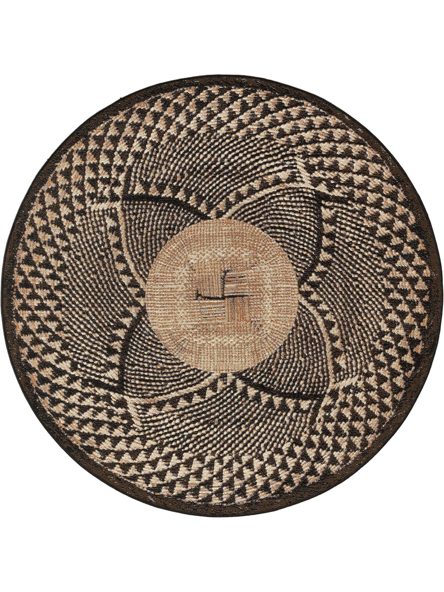 Tapis en 76% Polypropylène, 23% Polyester, 1% Latex en Noir avec une pile de 1- 5 mm de hauteur de benuta Nest