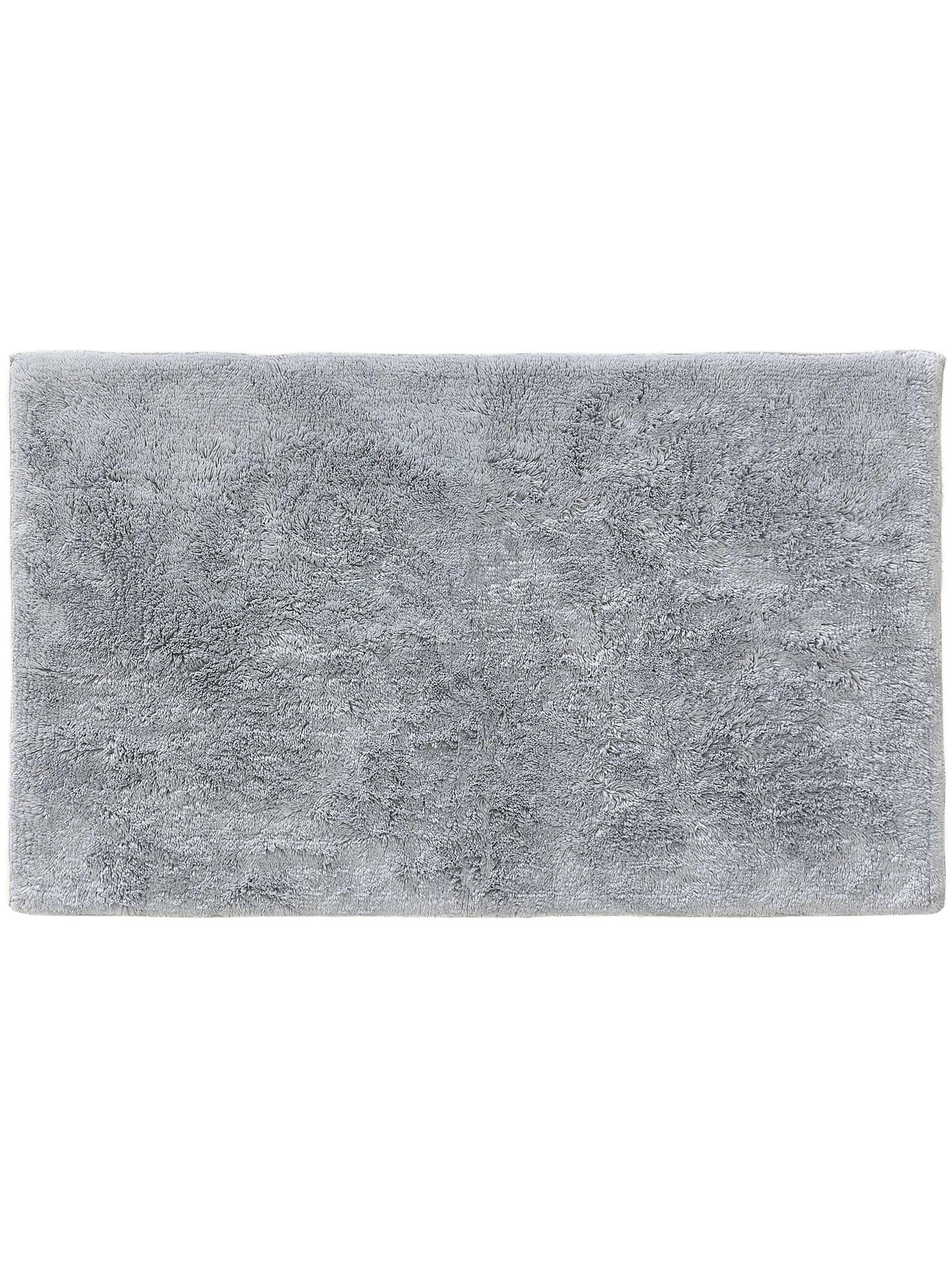 Matta av 50% Viskos (Bambu Silk), 50% Bomull i Blå med 11 - 20 mm hög lugg från benuta Nest