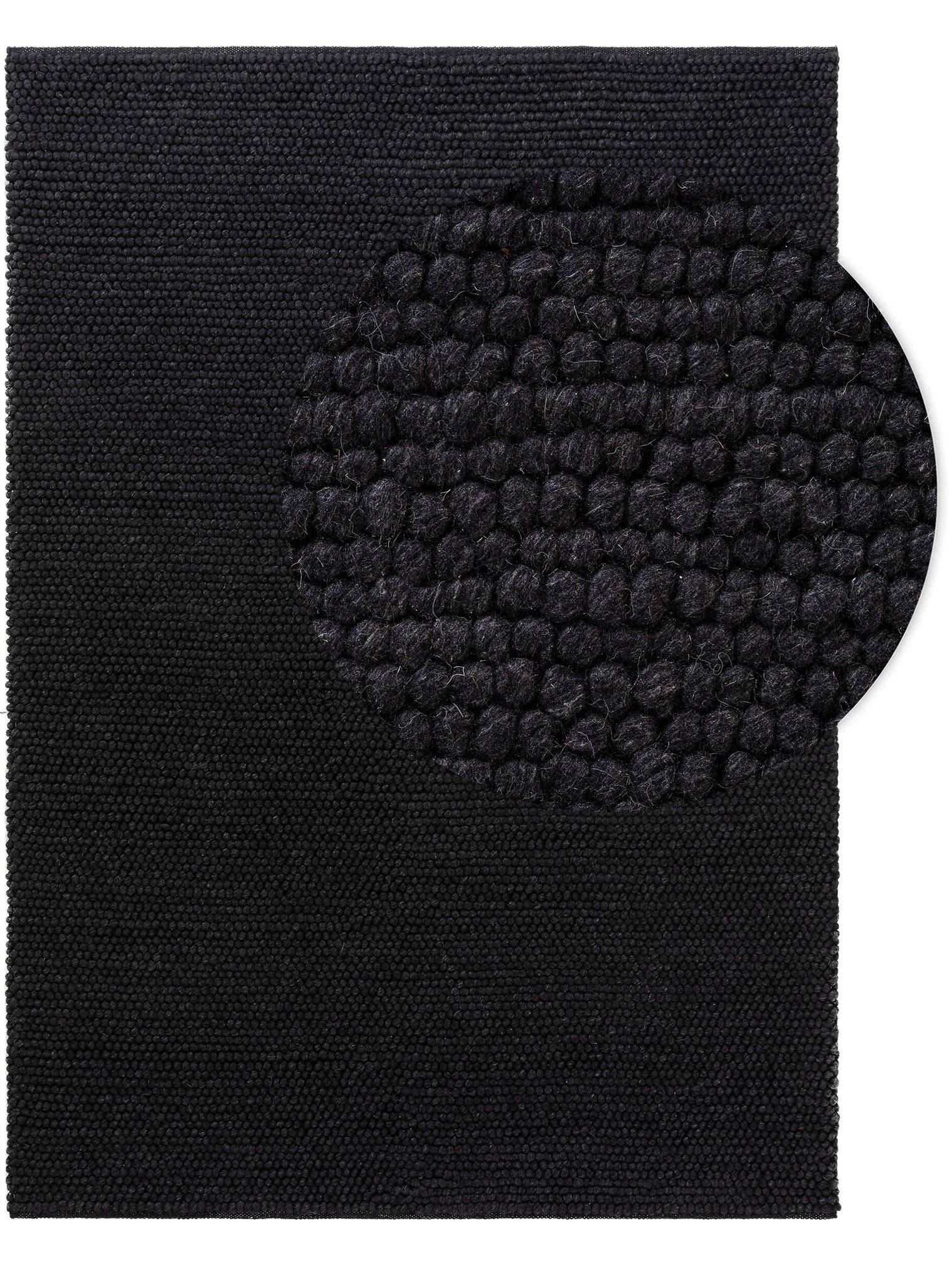 Teppich aus 70% Wolle, 30% Polyester in Grau mit 11 bis 20 mm hohem Flor von benuta Pure