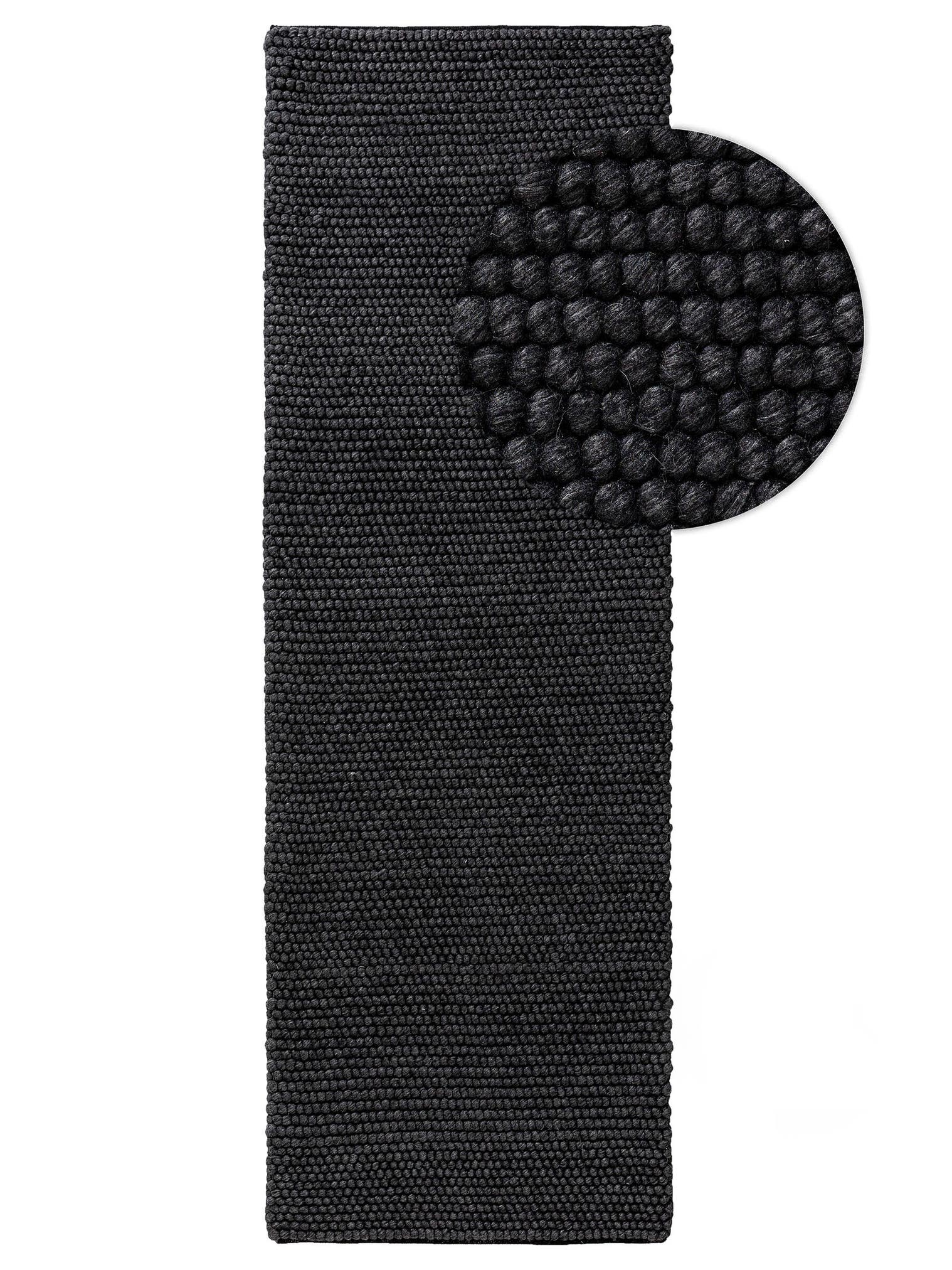 Teppich aus 70% Wolle, 30% Polyester in Grau mit 11 bis 20 mm hohem Flor von benuta Pure