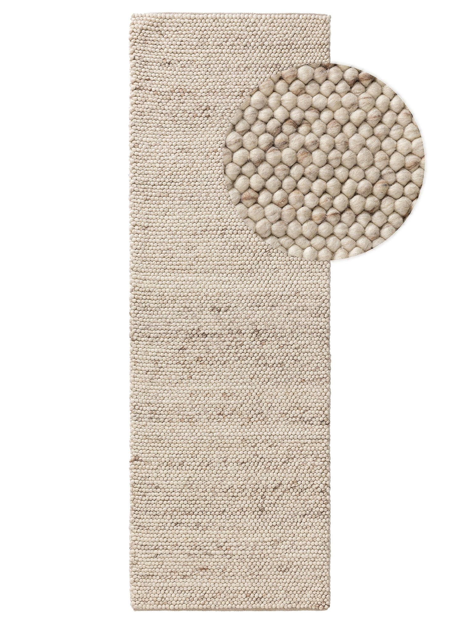 Teppich aus 70% Wolle, 30% Polyester in Beige mit 11 bis 20 mm hohem Flor von benuta Pure