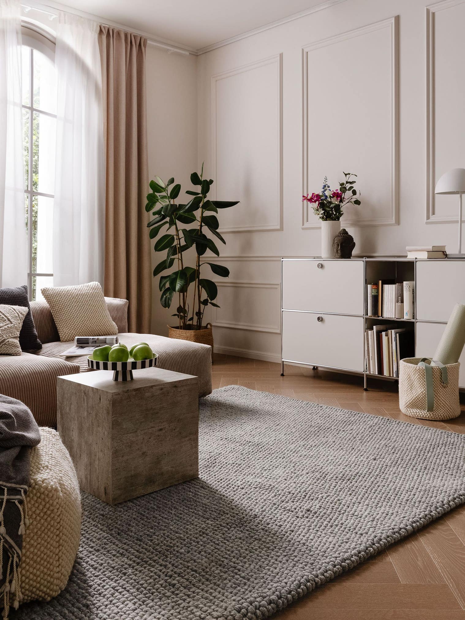 Tappeto di 70% Lana, 30% Poliestere in Grigio con pelo alto 11 - 20 mm da benuta Pure