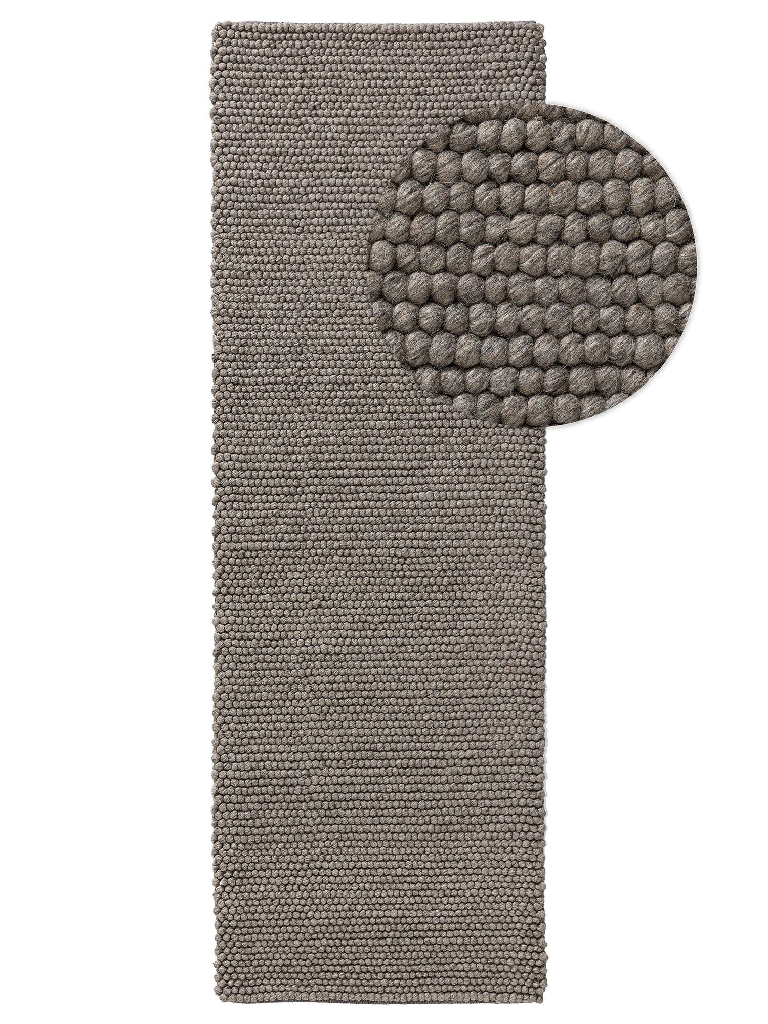 Teppich aus 70% Wolle, 30% Polyester in Grau mit 11 bis 20 mm hohem Flor von benuta Pure