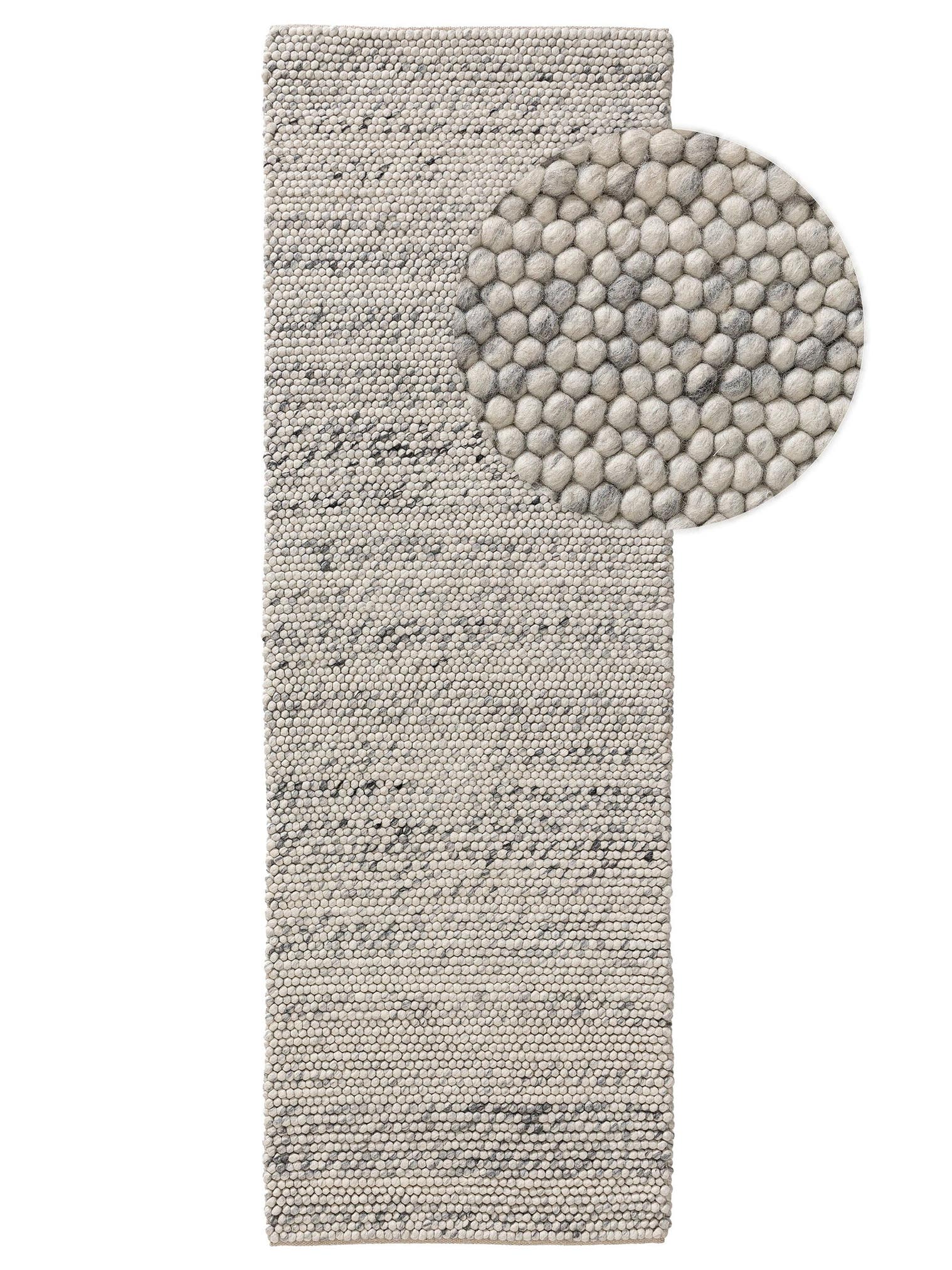 Teppich aus 70% Wolle, 30% Polyester in Grau mit 11 bis 20 mm hohem Flor von benuta Pure
