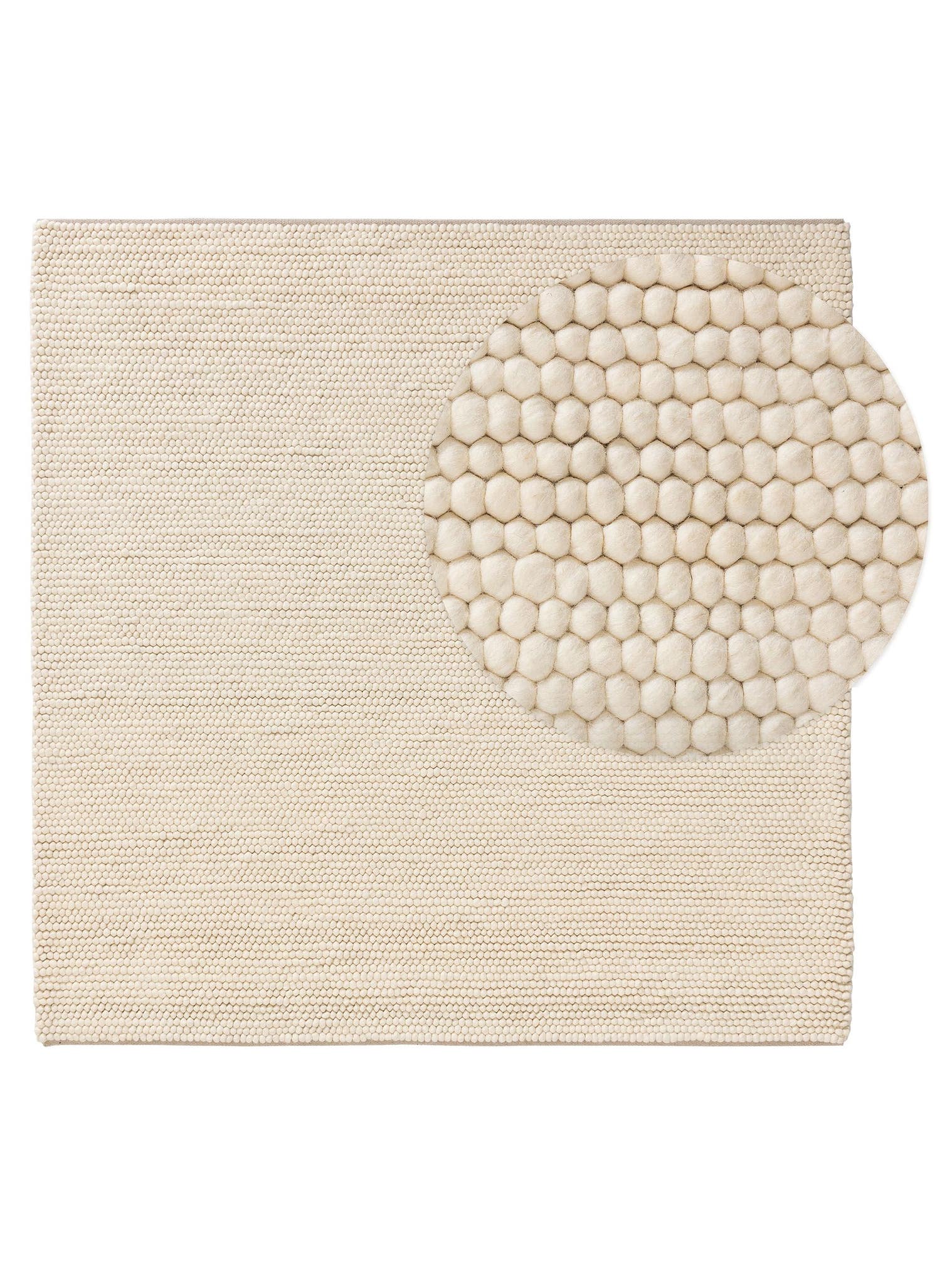 Teppich aus 70% Wolle, 30% Polyester in Beige mit 11 bis 20 mm hohem Flor von benuta Pure
