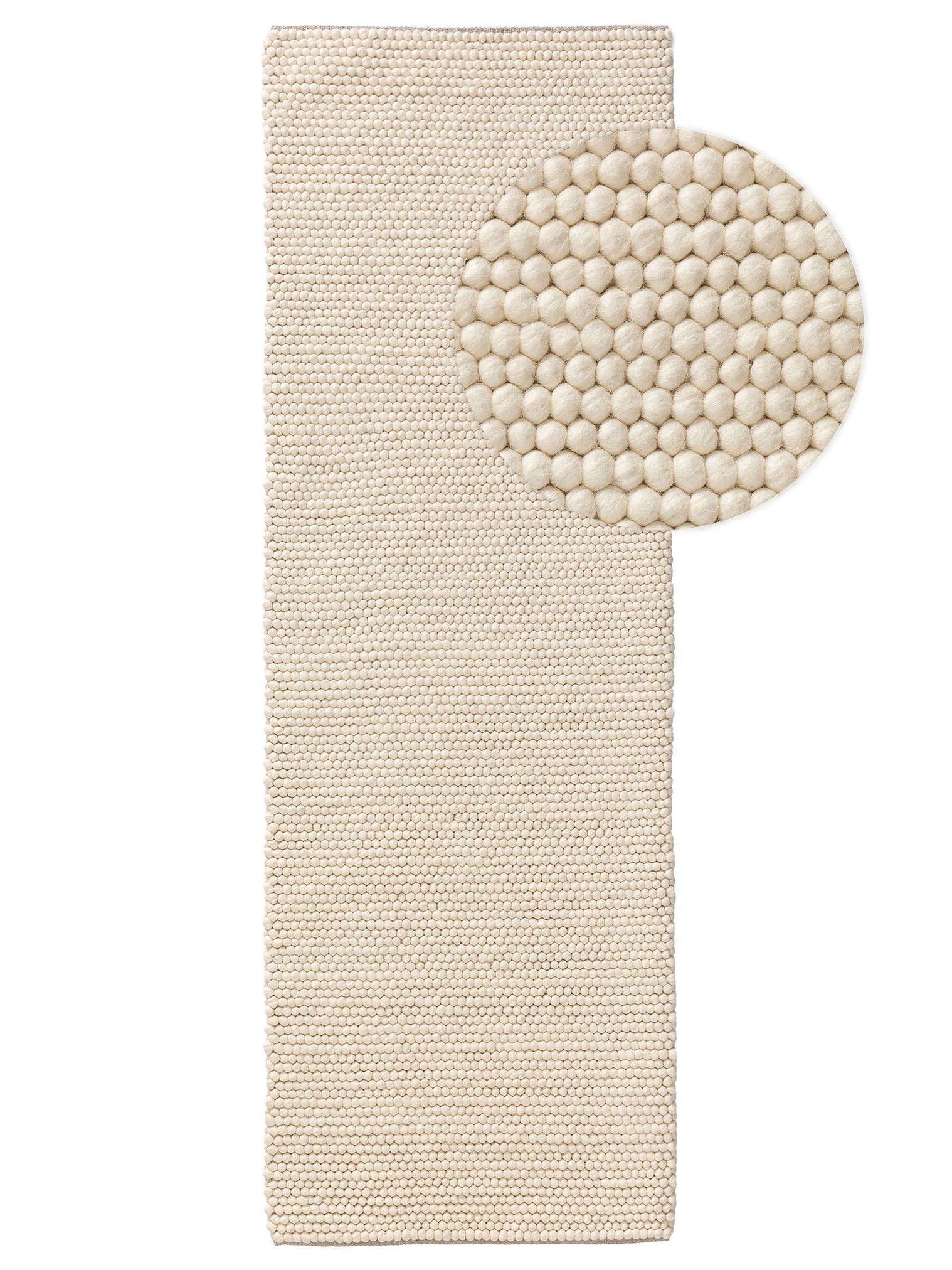 Teppich aus 70% Wolle, 30% Polyester in Beige mit 11 bis 20 mm hohem Flor von benuta Pure